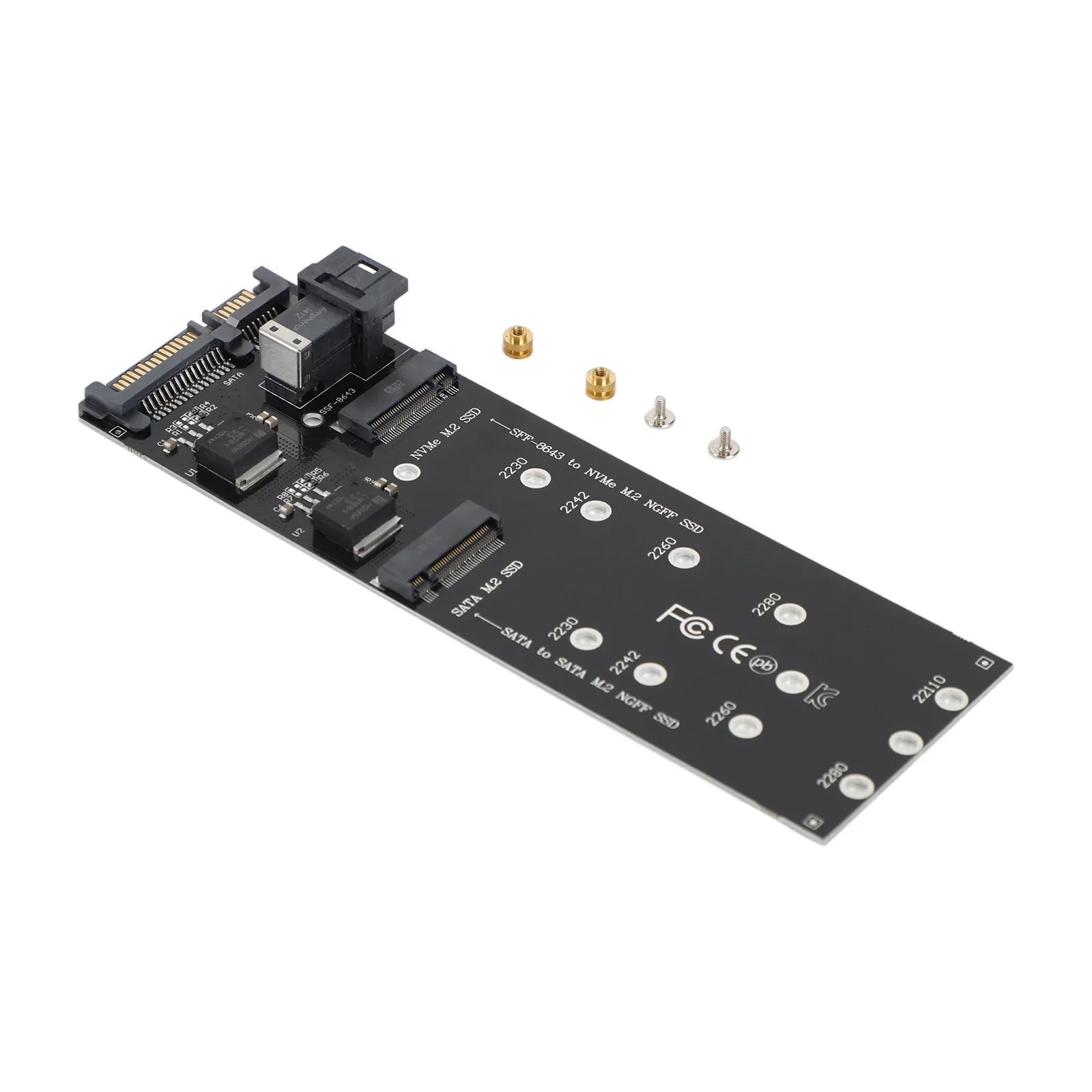 Adattatore per disco rigido SATA da M2 SFF-8643 a U2 NGFF M-Key a HD SAS NVME PCIe SSD SATA