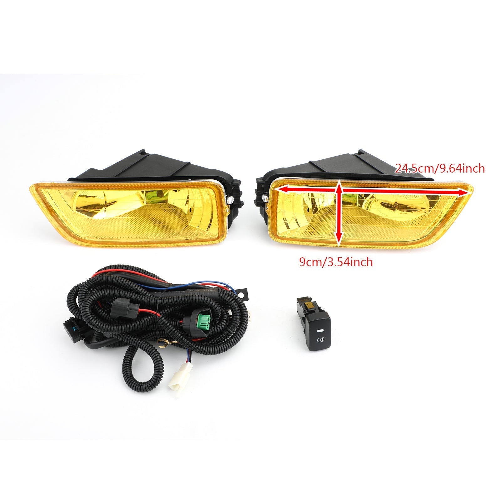 Mistlampen met gele lens + schakelaar voor Honda Accord 2003-2007 / Acura TL 2004-2008 Generiek