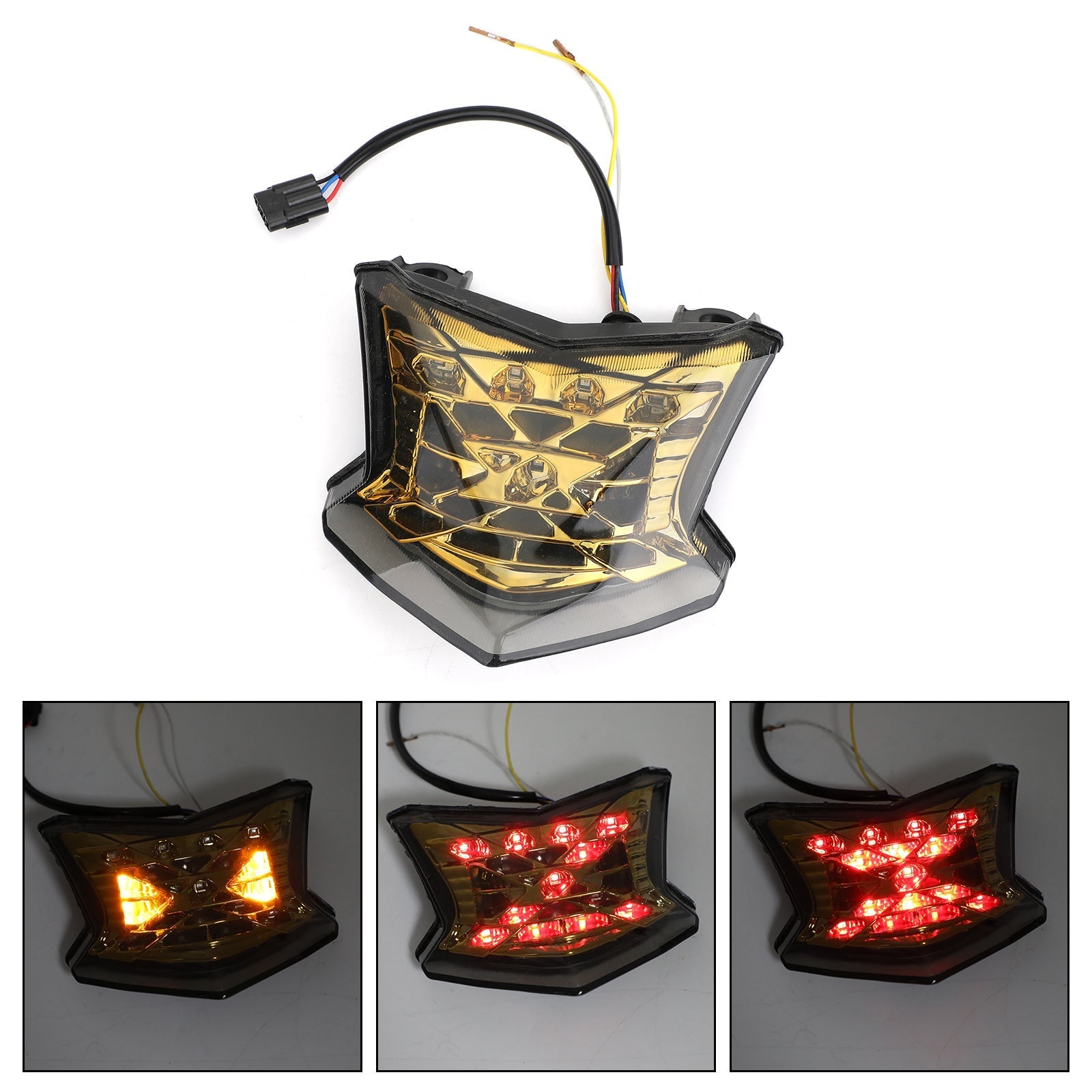 Clignotants de frein à LED feu arrière pour Kawasaki Z650 Ninja 650 Z900 17-19 argent générique