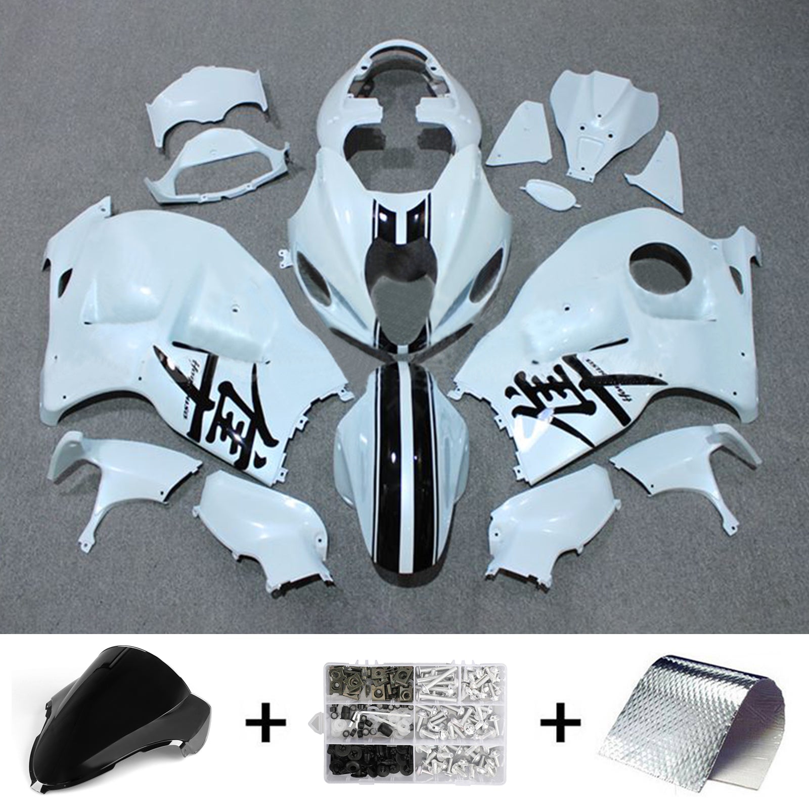 Amotopart Suzuki Hayabusa GSX1300R 1999-2007 Kit de carénage carrosserie plastique ABS