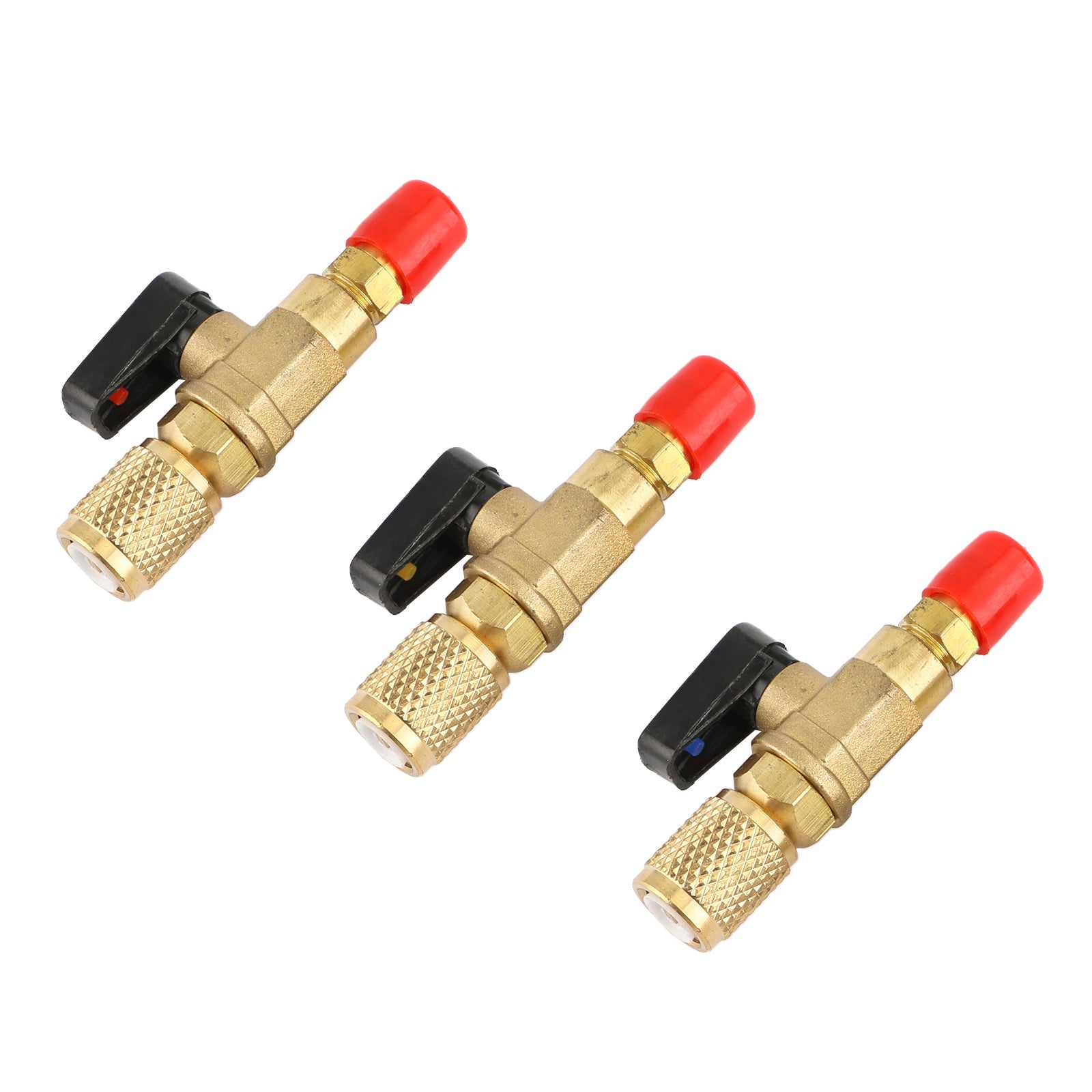 Areyourshop 3pc HVAC A/C adaptateur de vanne à bille d'arrêt droit pour R134a R22 R12 R410a 1/4"