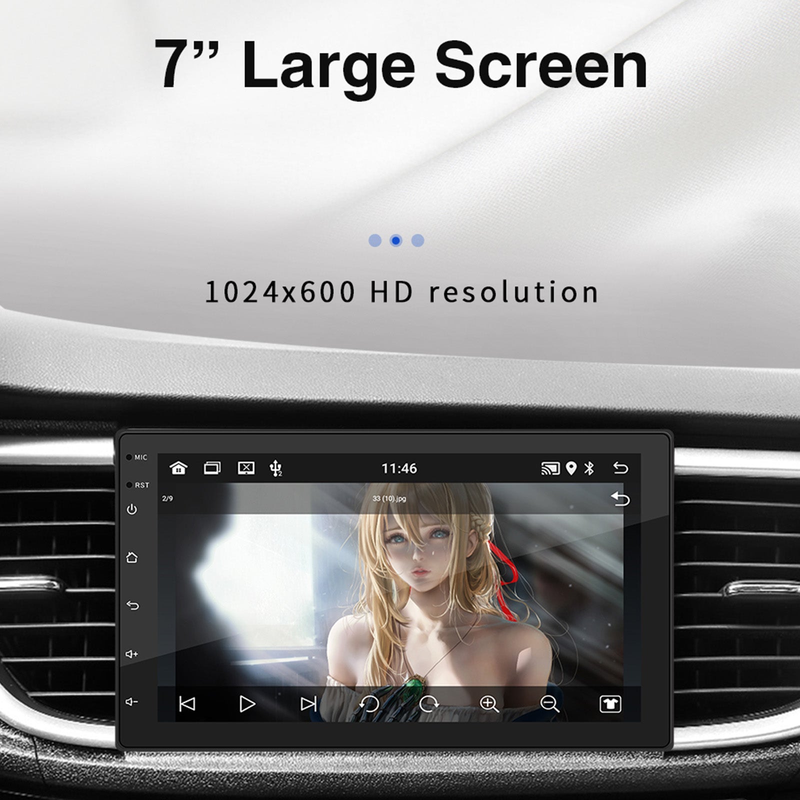 7" Android 10 2G+32G Quad Core GPS WiFi Bluetooth Car Stereo Reproductor MP5 Carplay
