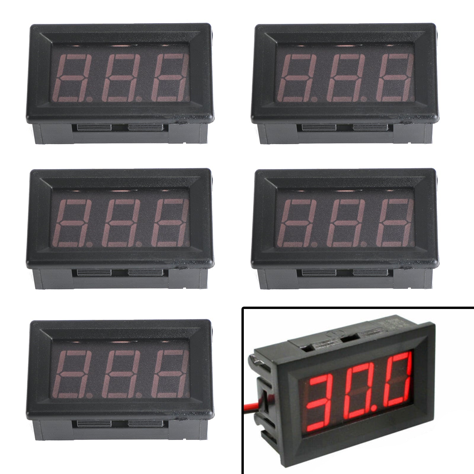 5 stuks DC5-120V 0.56" 2-draads LED digitaal displaypaneel voltmeter volttester