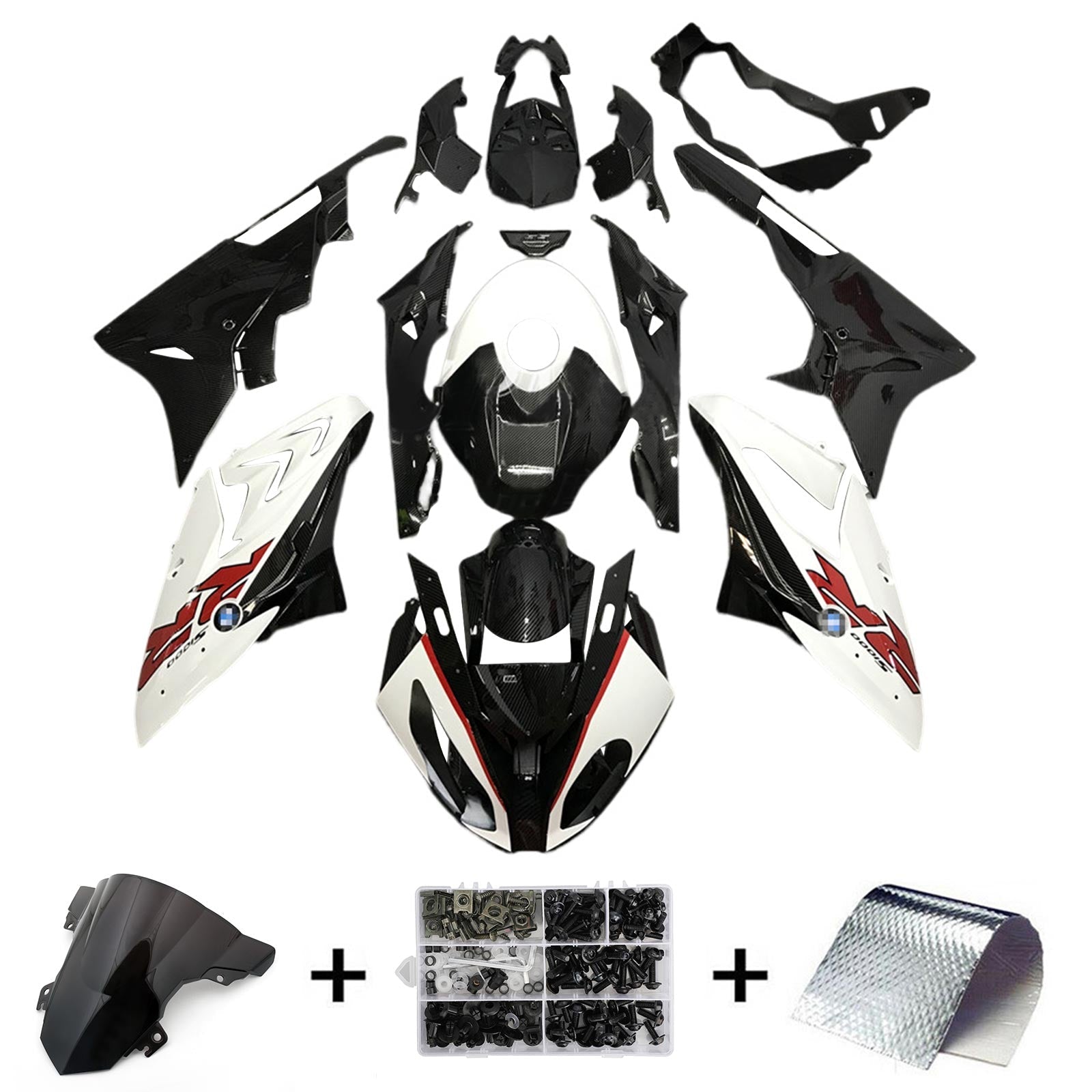 Amotopart BMW S1000RR 2015-2016 Kit kvadratni plastični abs