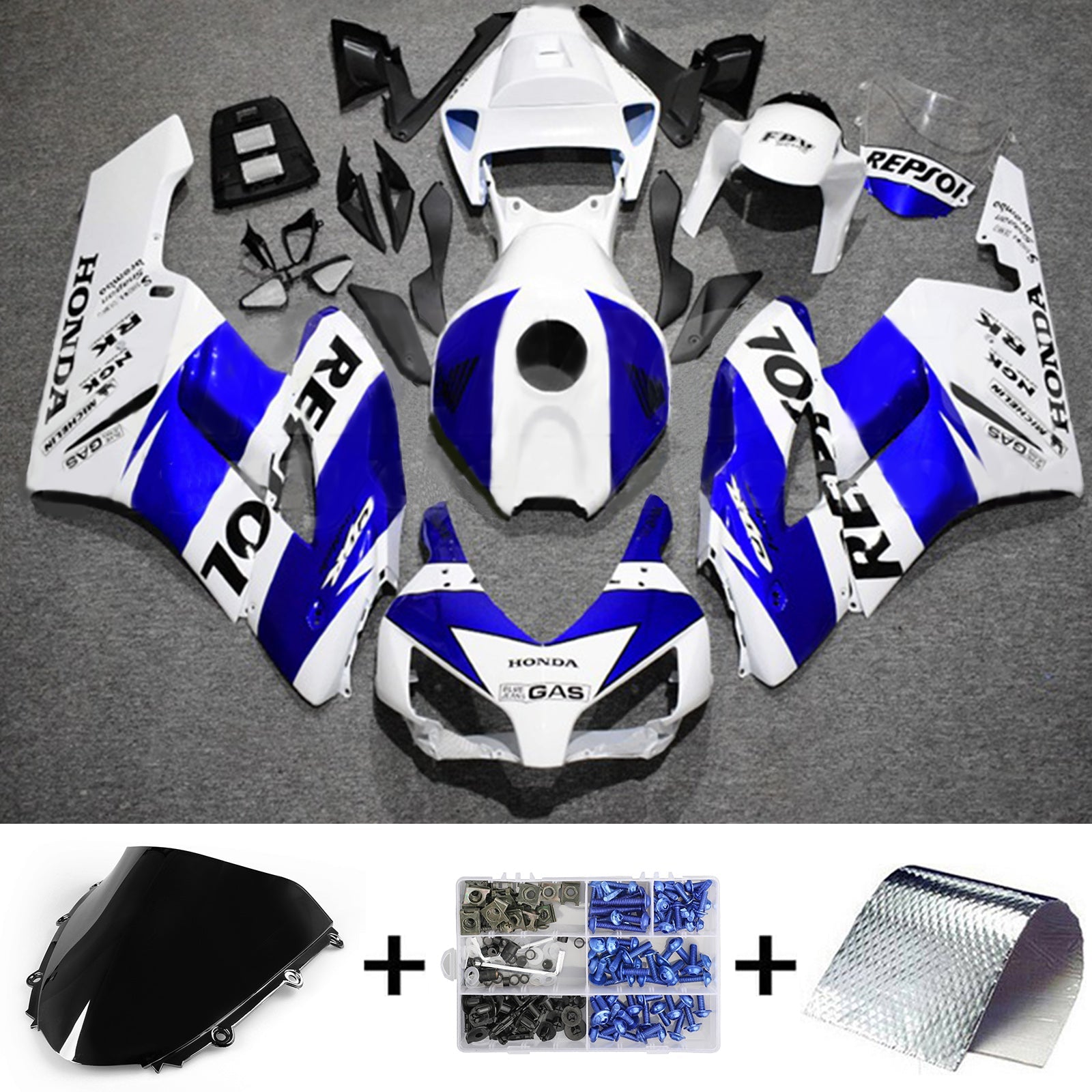 Amotopart Honda CBR1000RR 2004-2005 ABS muovinen korin suojasarja