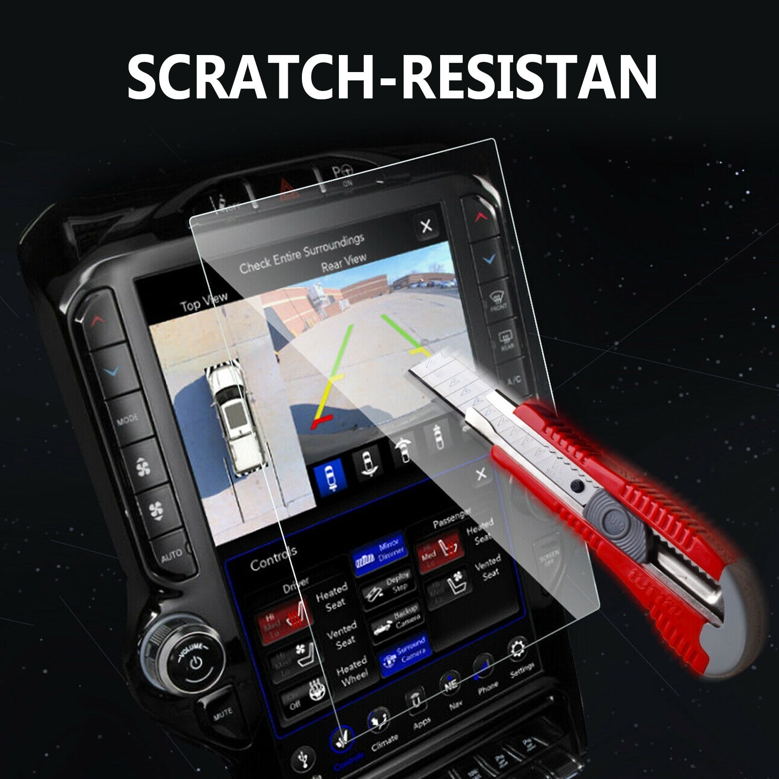 Pellicola protettiva in vetro temperato per navigazione auto, adatta per Dodge Ram 1500 generico 2020