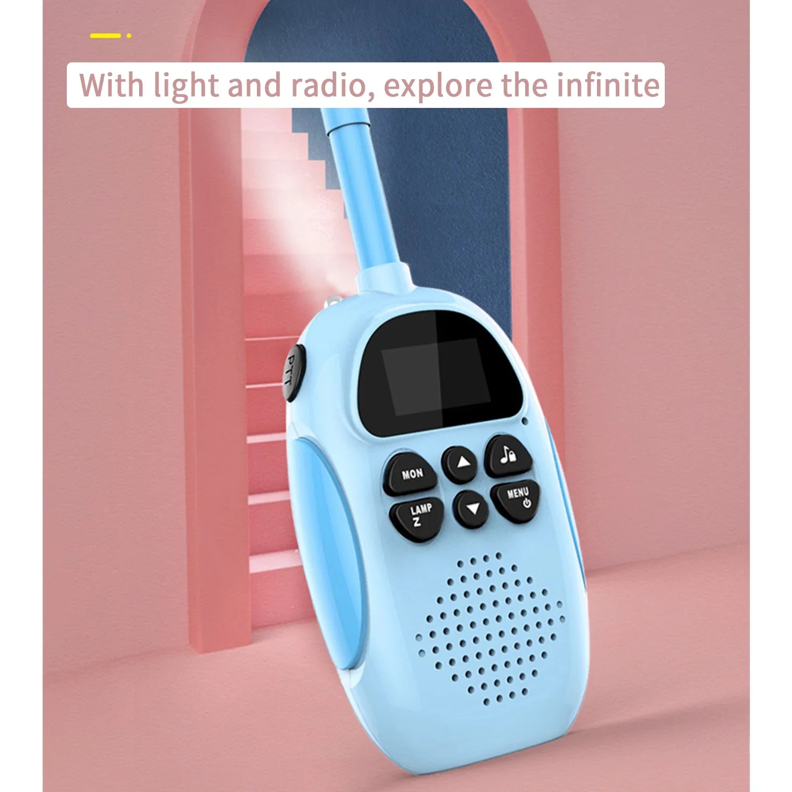 Pack de 2 Talkies-walkies Enfants - Portée 3 km - 22 Canaux - Lampe de Poche - Rechargeable