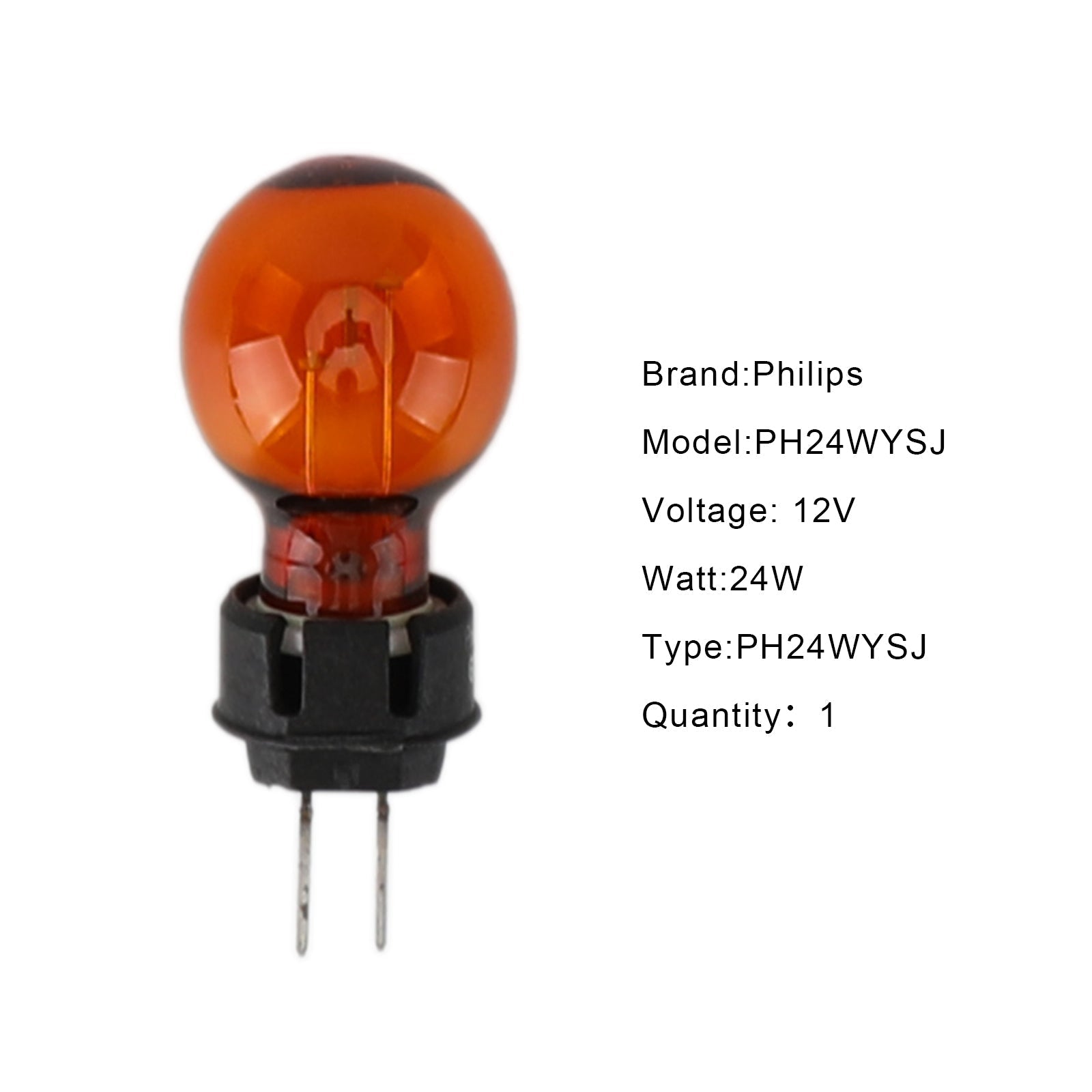 Do żarówki kierunkowskazu Philips z podwójną igłą bez podstawy 12V24W PH24WYSJ Generic