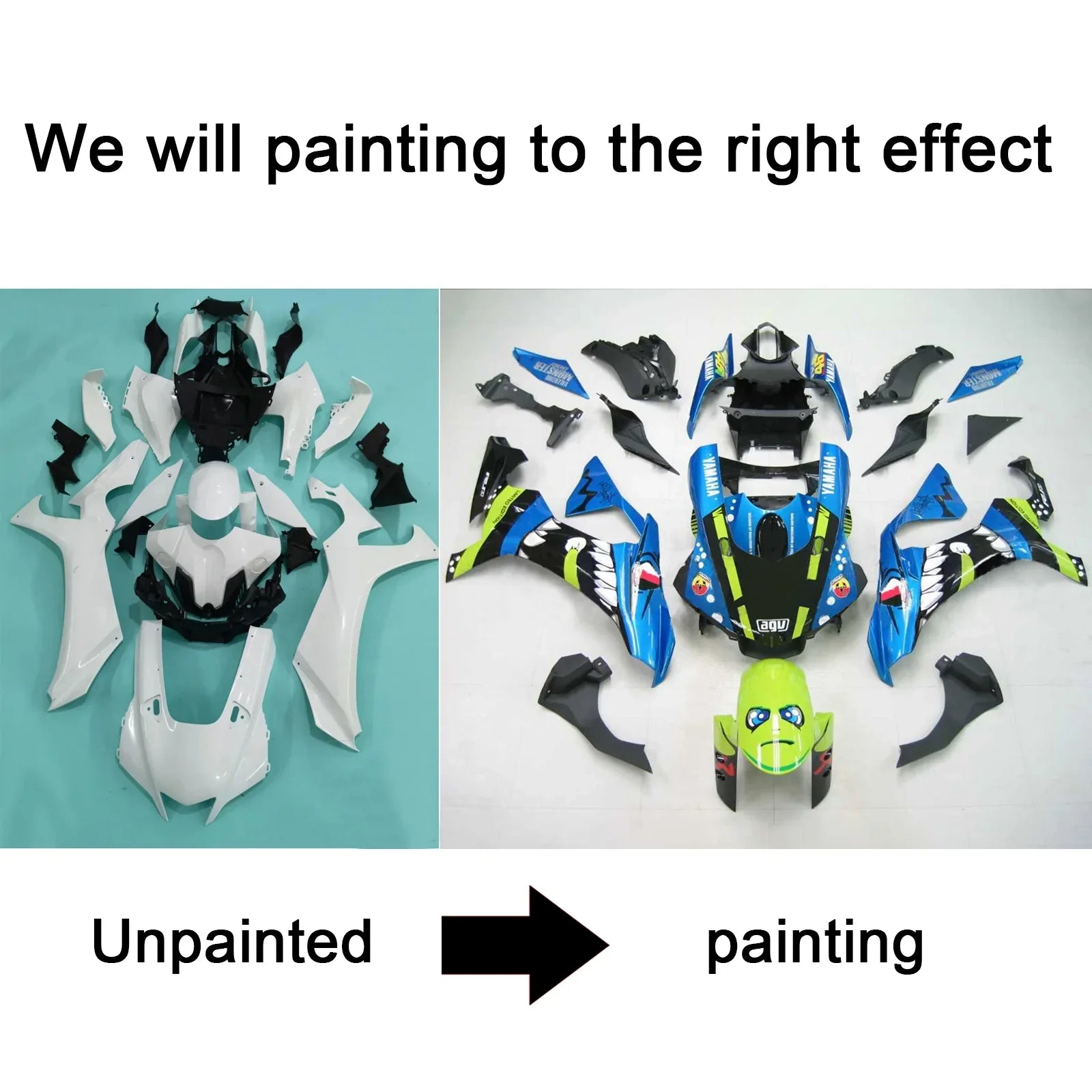 Amotopart Yamaha YZF R1 2020-2023 ABS muovinen korin suojasarja