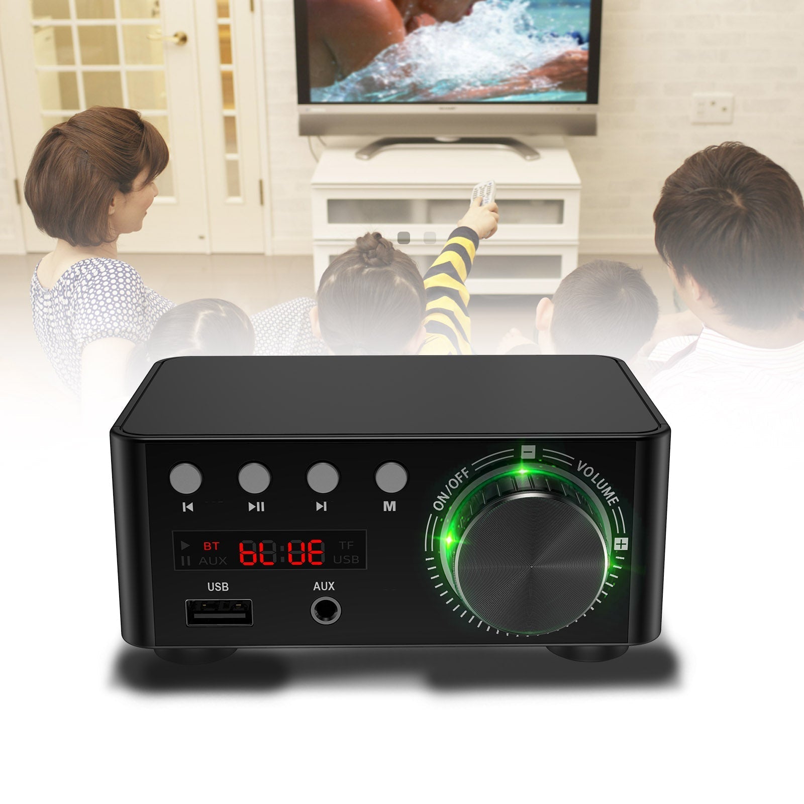 HiFi Mini Bluetooth 5.0 Digitale Power Geluidsversterker USB Stereo Audio-ontvanger