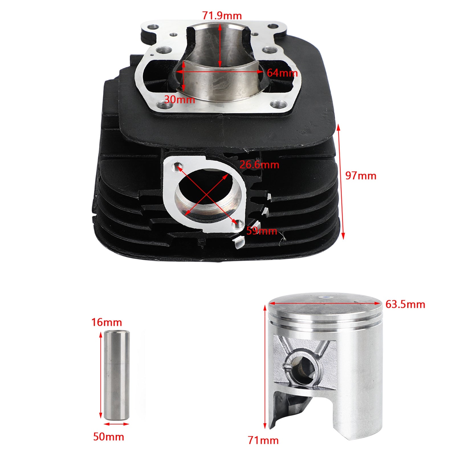 Suzuki TS 185 C Sierra 1978-1981 1979 1980 Kit de aros de pistón de jarra cilíndrica 64 mm Fedex Expess