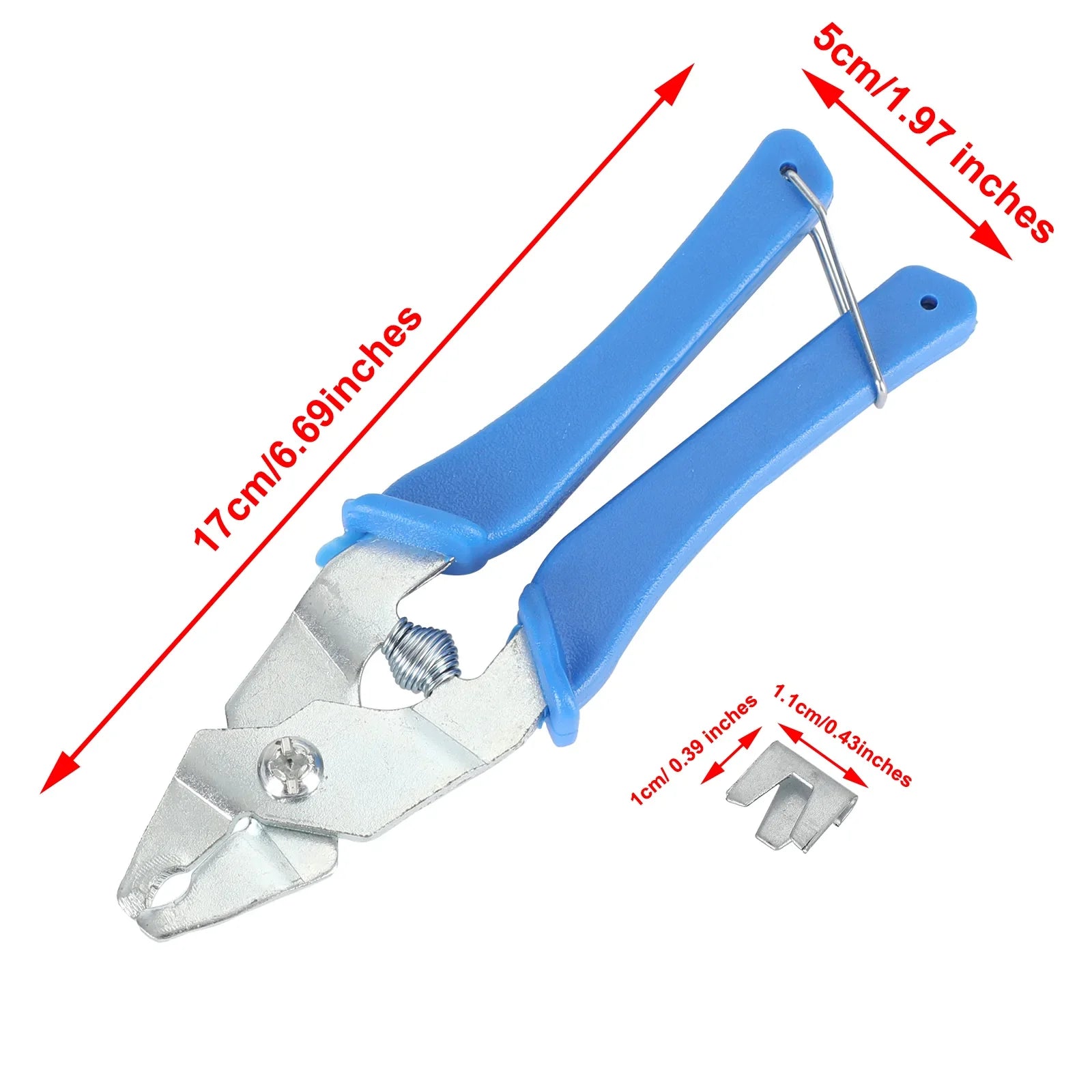 300 szt. drucianych klipsów do klatek i 1 szt. metalowych szczypiec do naprawy klatek dla królików
