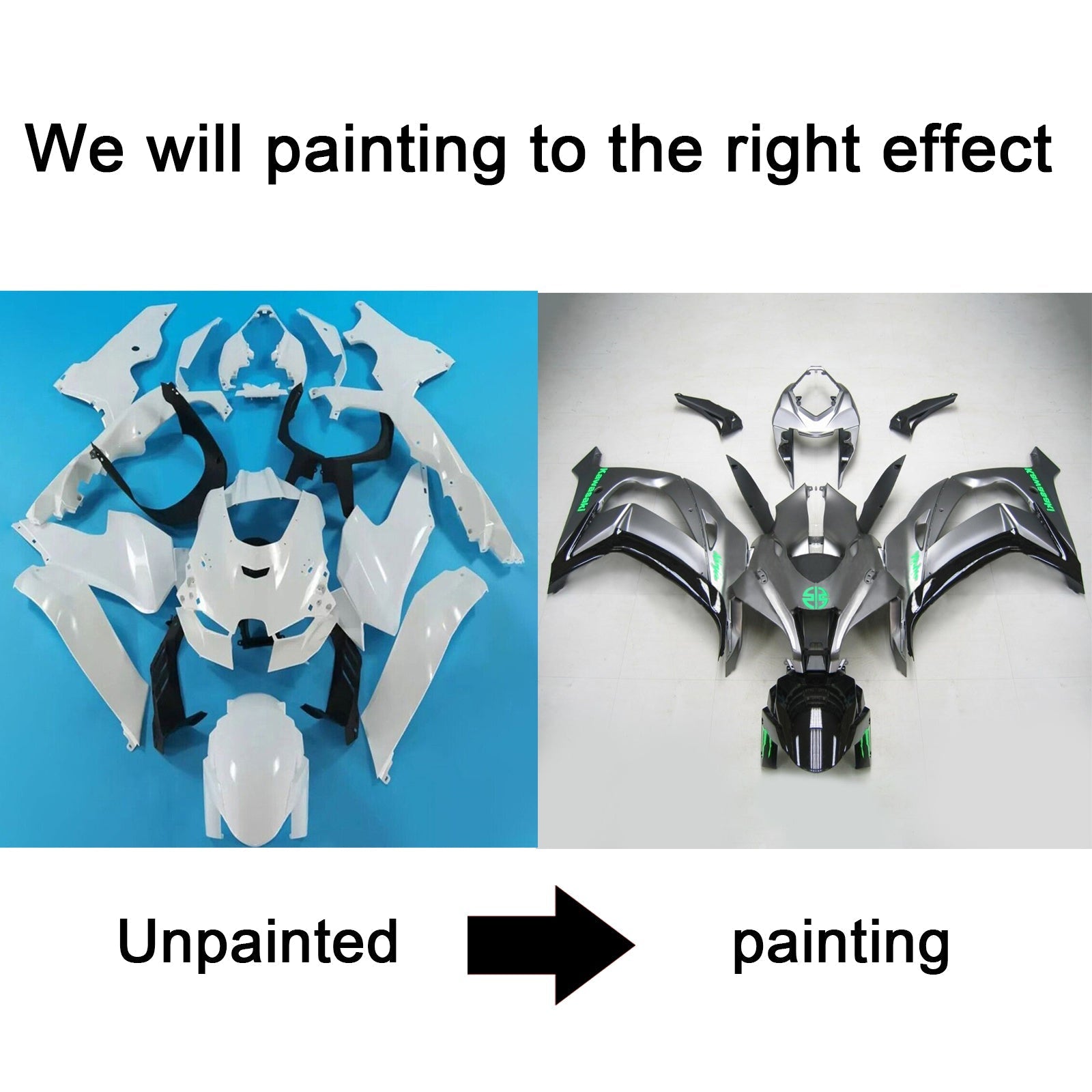 Amotopart Kawasaki ZX-10R ZX10R 2021-2023 Kit Carenado ABS Carrocería