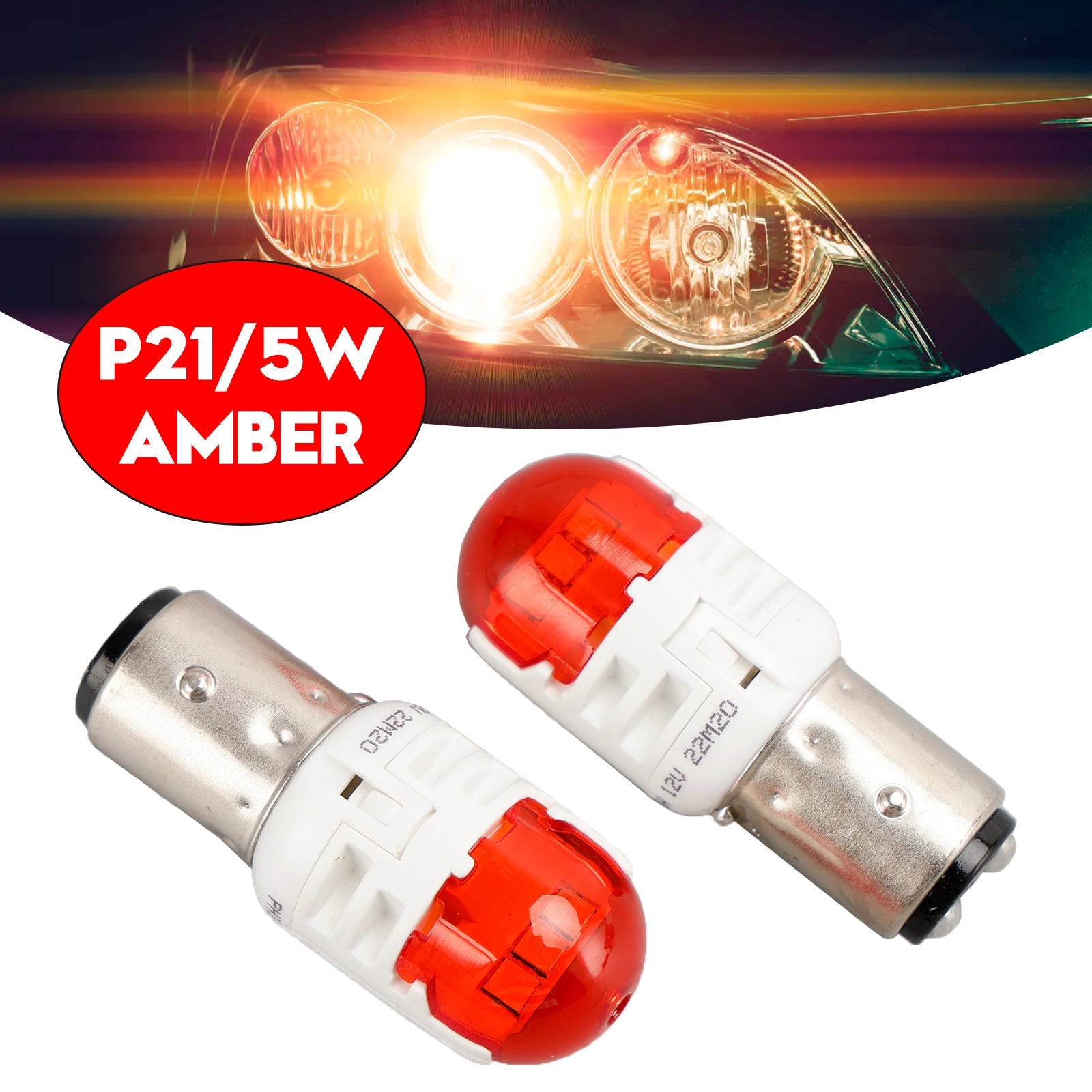 Para Philips 11499AU60X2 Ultinon Pro6000 LED-ÁMBAR P21/5W ÁMBAR intenso 80/16lm