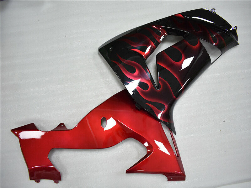 Amotopart Red Flames -ruiskutussuojasarja muovisovitus Kawasaki ZX10R 2006 2007 Generic