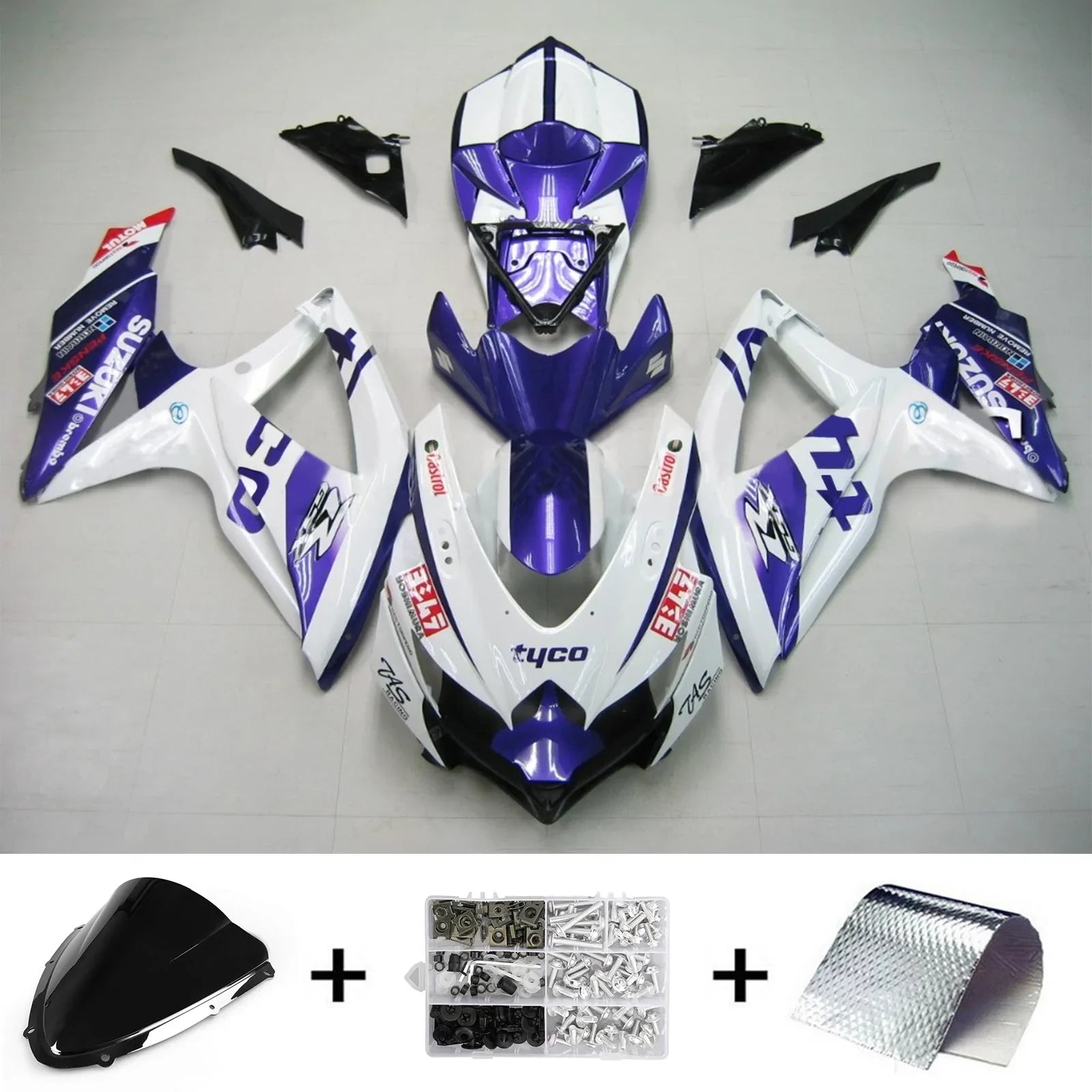 Amotopart Suzuki GSXR 600/750 2008-2010 Kit Plastic Bodest ABS K8