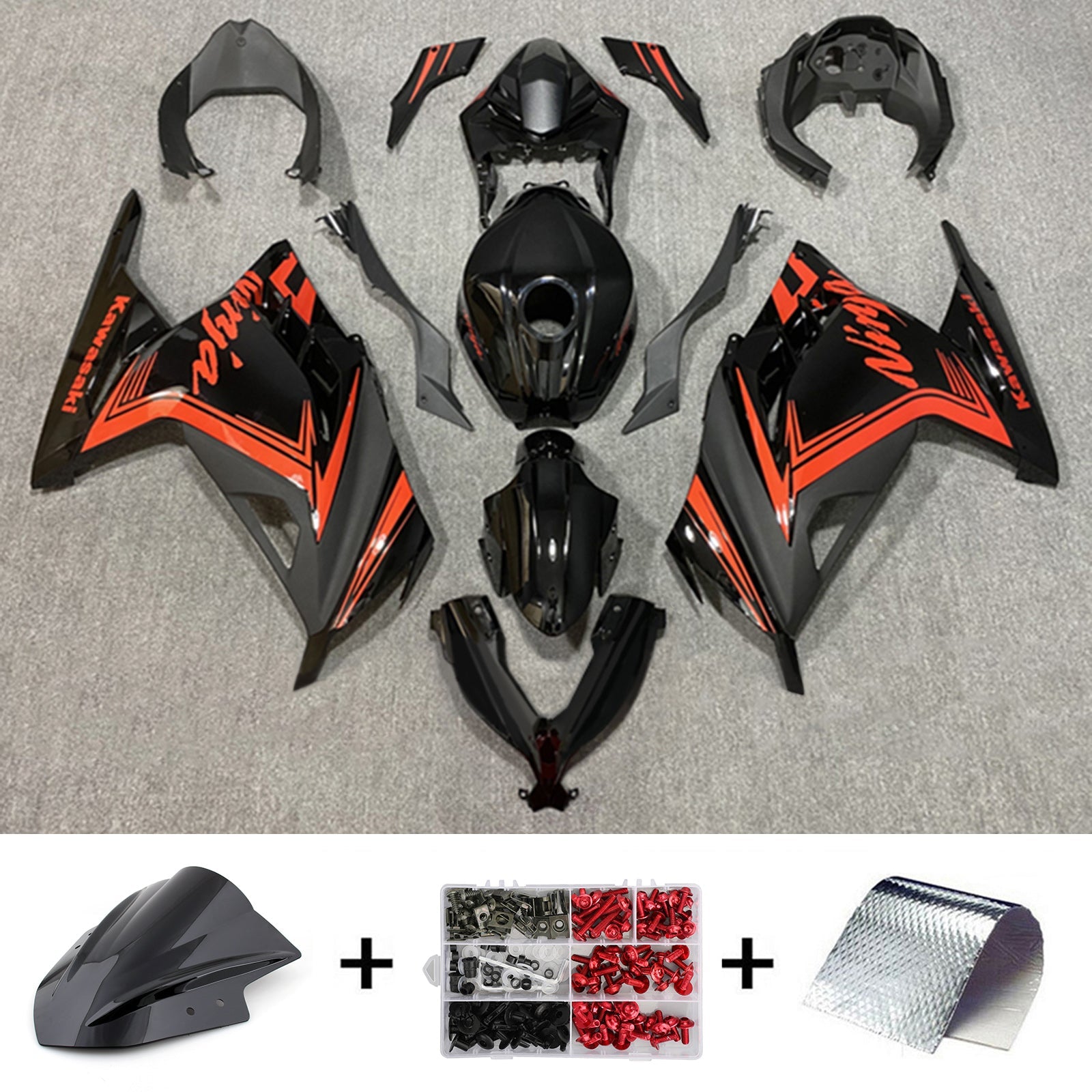 Amotopart Kawasaki EX300/Ninja 300 2013-2017 ABS kunststof carrosseriekuipset