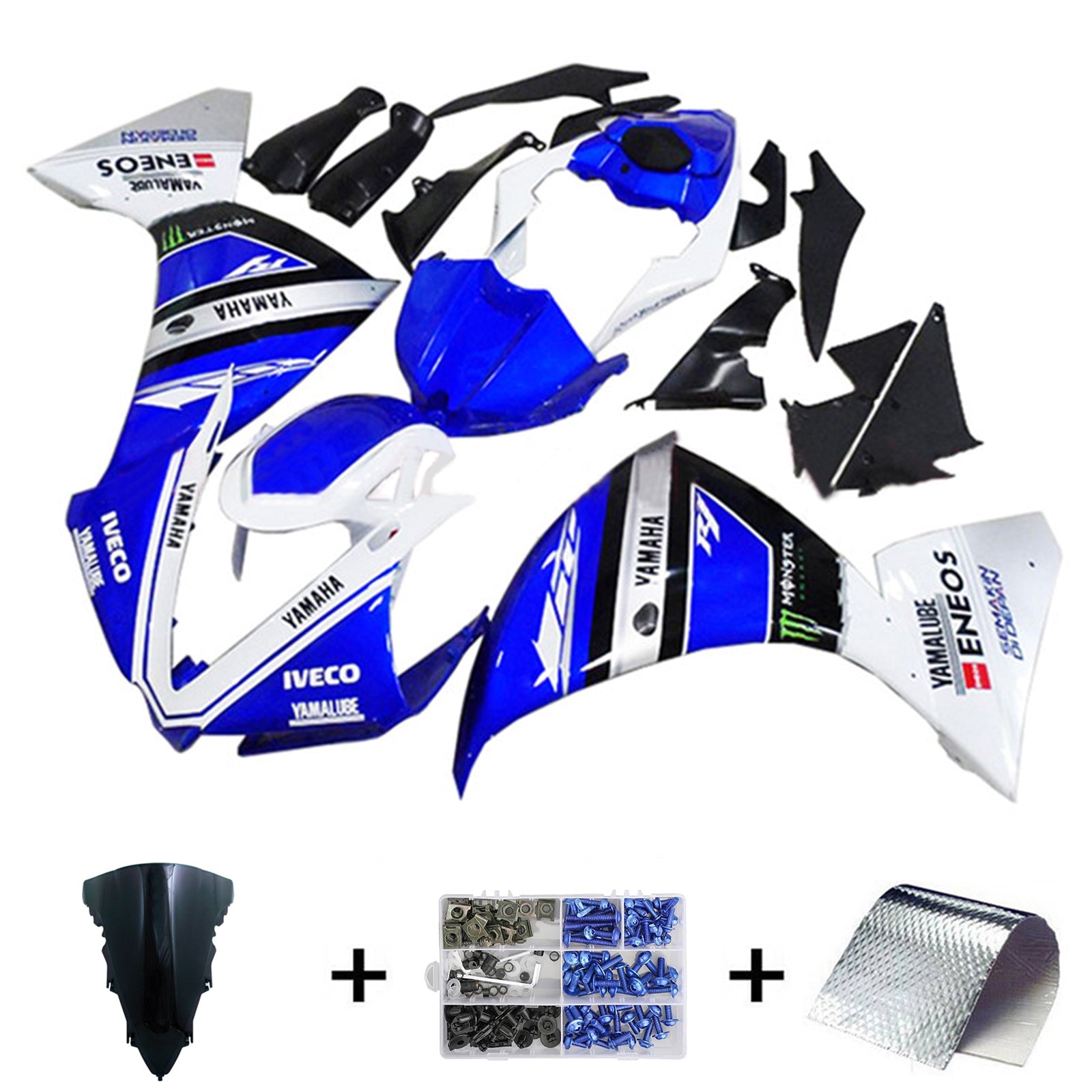Amotopart Yamaha YZF 1000 R1 2009-2011 Kit Carénage Carrosserie Plastique ABS