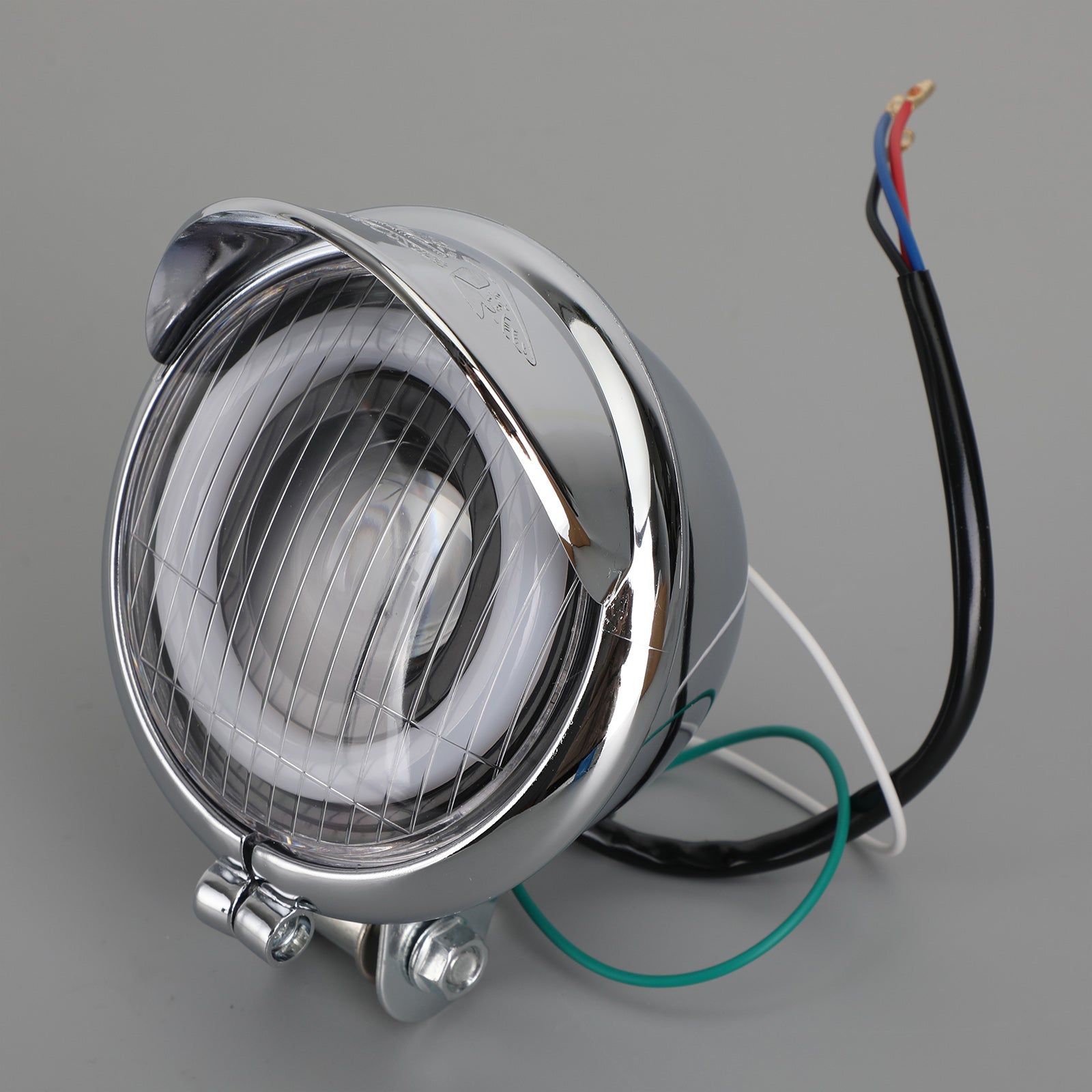 5-calowy reflektor motocyklowy Chrome efekt aureoli DRL do niestandardowego roweru typu Generic Cafe Racer