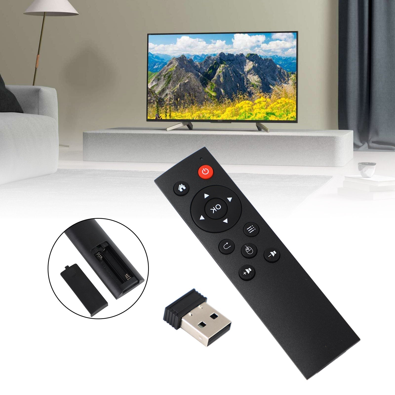 Telecomando con tastiera wireless Mini Air Mouse USB 2.4G per Smart TV Box HTPC