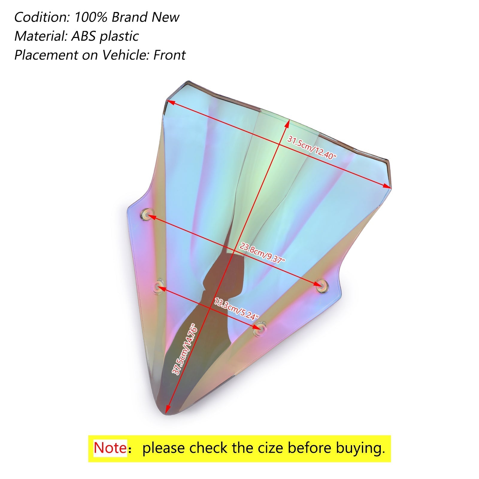 Parabrezza di plastica ABS per moto kawasaki Ex650 ninja 650 17-18 b generico