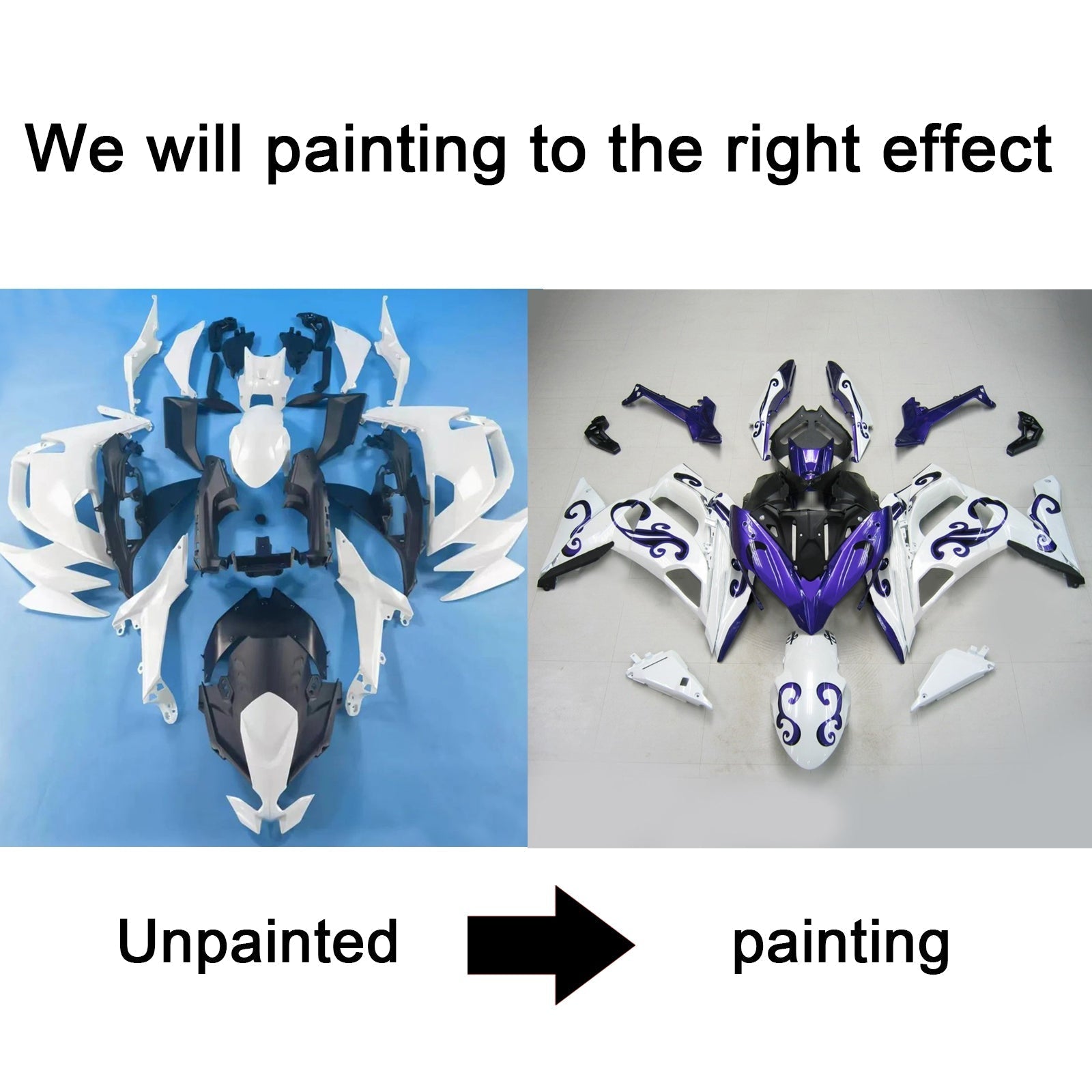 Amotopart Kawasaki ER-6F Ninja650 2020-2025 Kit Carrosserie ABS