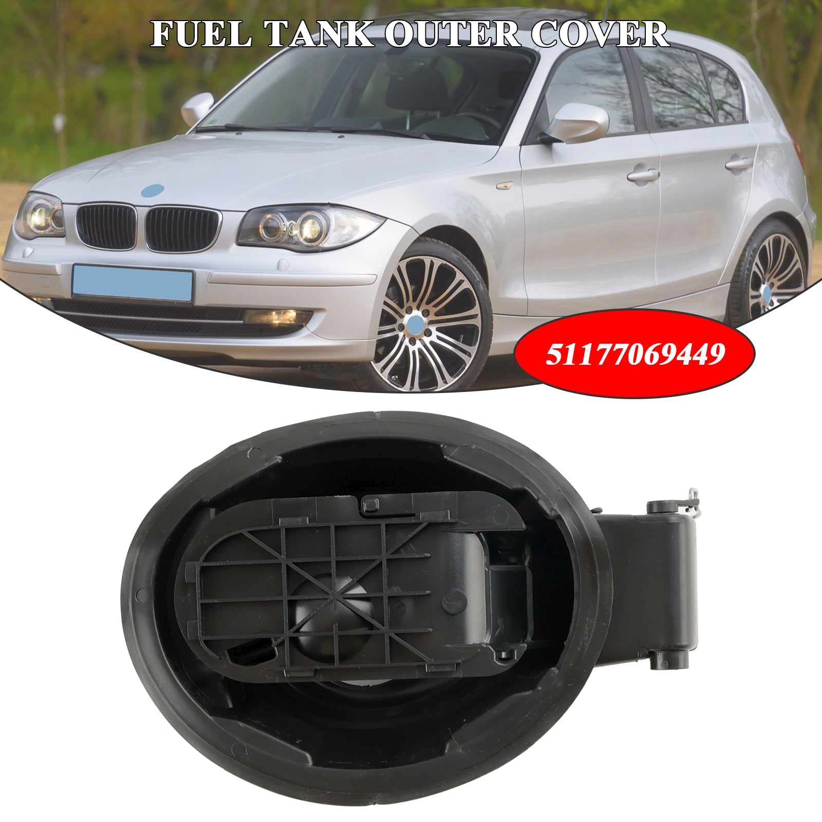 Coperchio della cerniera dello sportello del serbatoio del serbatoio di riempimento 51177069449 per BMW Serie 1 E81 E87