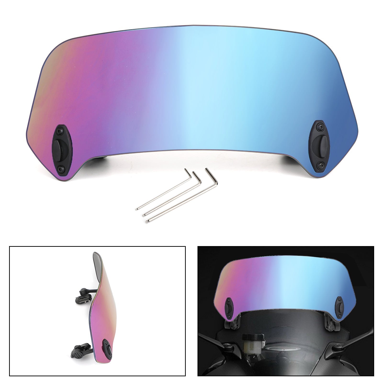 Clip regolabile in moto sul deflettore del vento di espansione del parabrezza