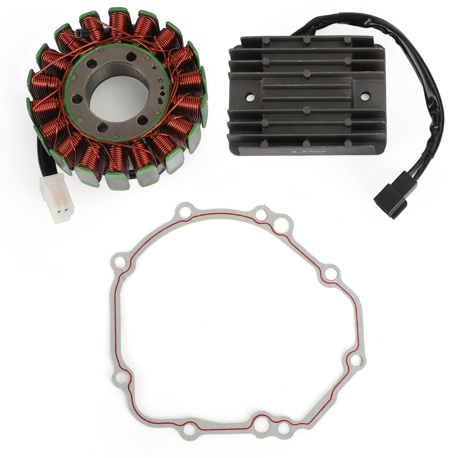 2004-2005 Suzuki GSXR 600 750 Magneto-spoelstator + spanningsgelijkrichter + pakking Fedex Express