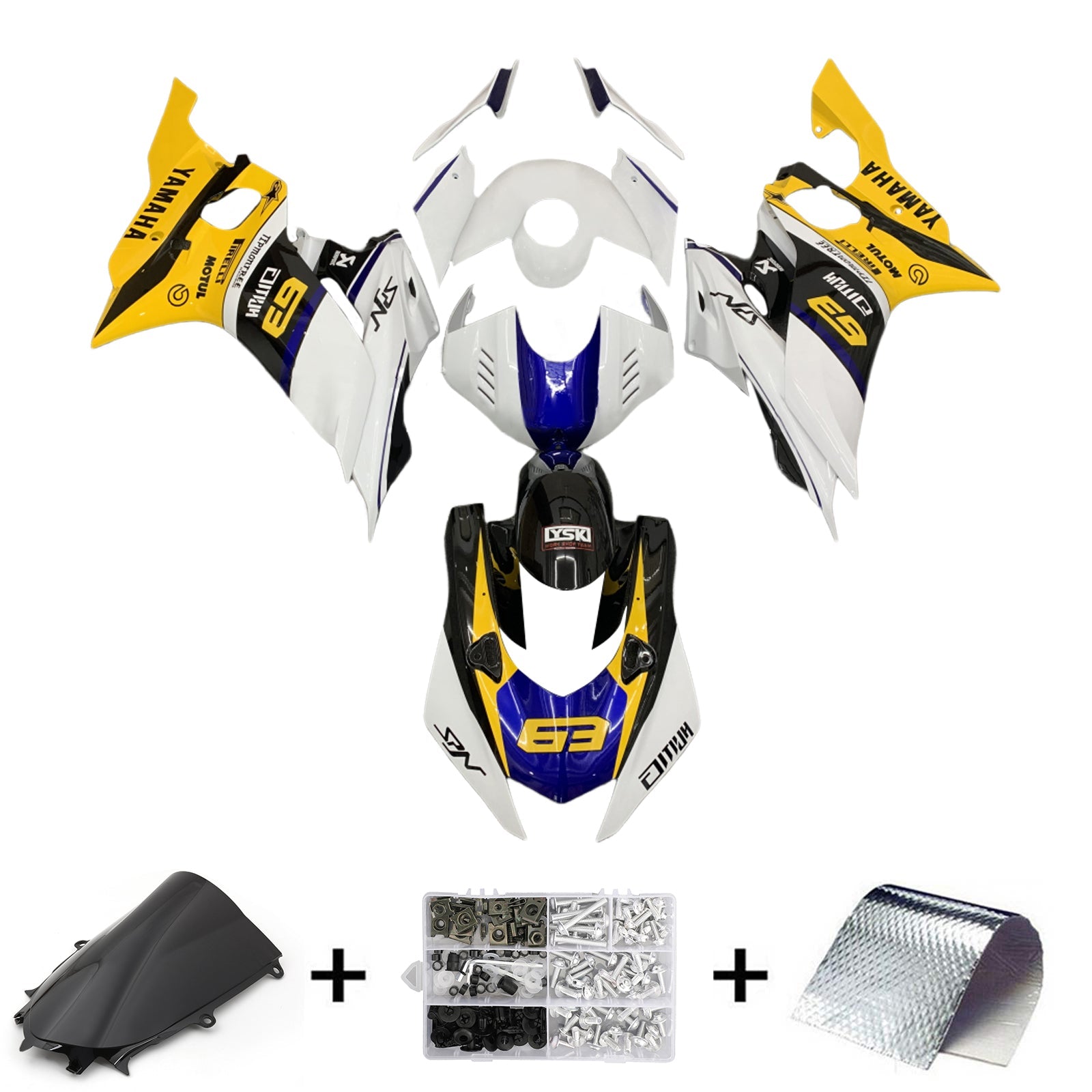 Amotopart Yamaha YZF-R6 2017-2022 Kit Carrosserie Plastic Abs
