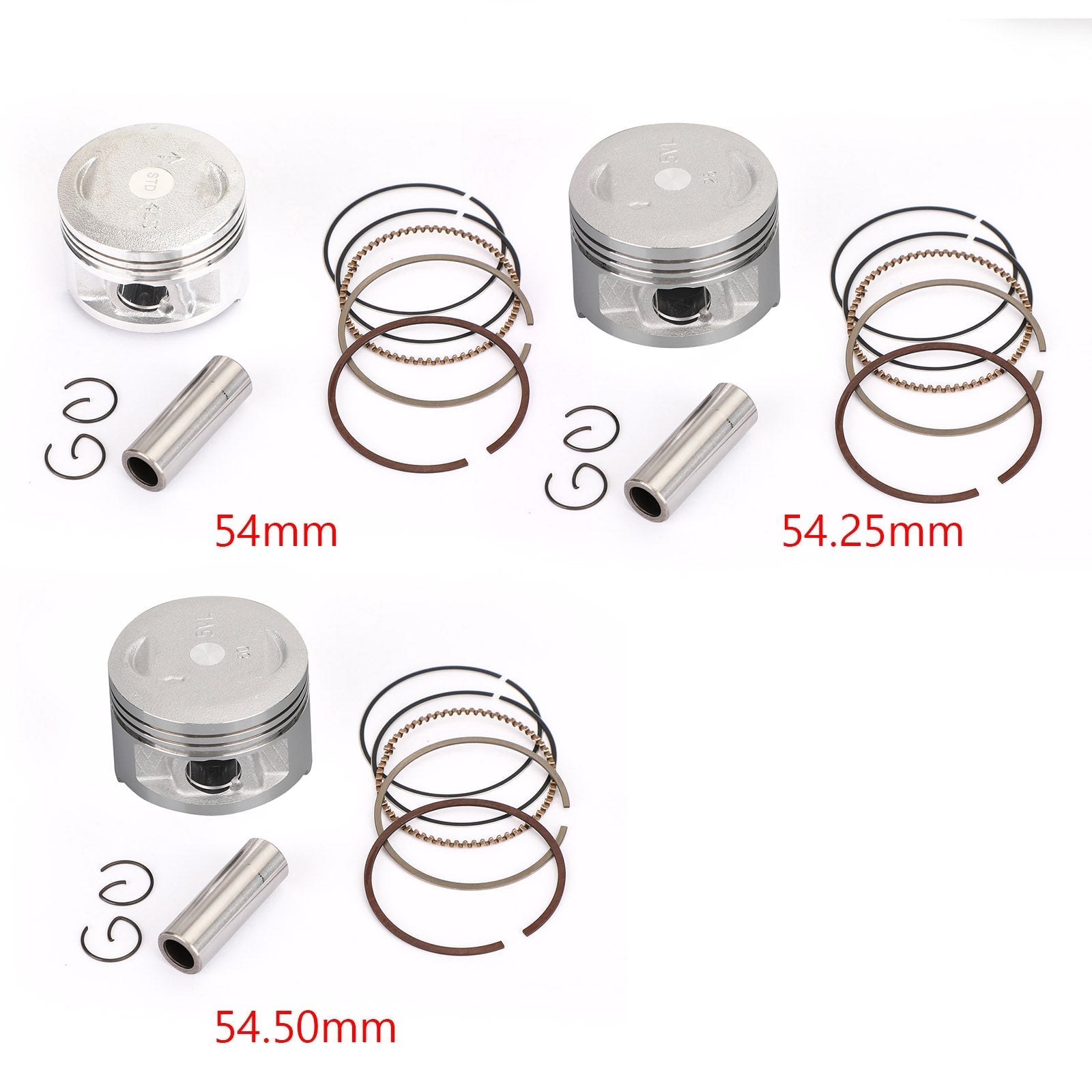 YAMAHA TTR TT-R 125 LE ES 00-07 PISTON KIT EN STD RINGEN (54 mm) 0,25 mm (54,25 mm) 0,50 mm (54,50 mm) Généric Bore-grootte