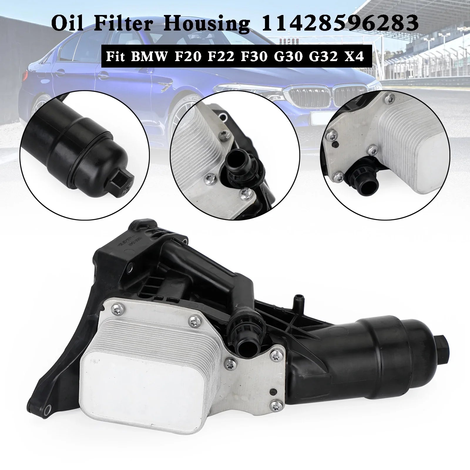 Carcasa del filtro del enfriador de aceite del motor 11428596283 para BMW F20 F22 F30 G30 G32 X4 genérico