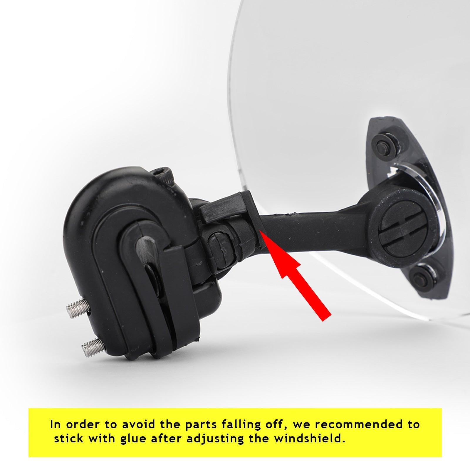 Clip regolabile in moto sul deflettore del vento di espansione del parabrezza