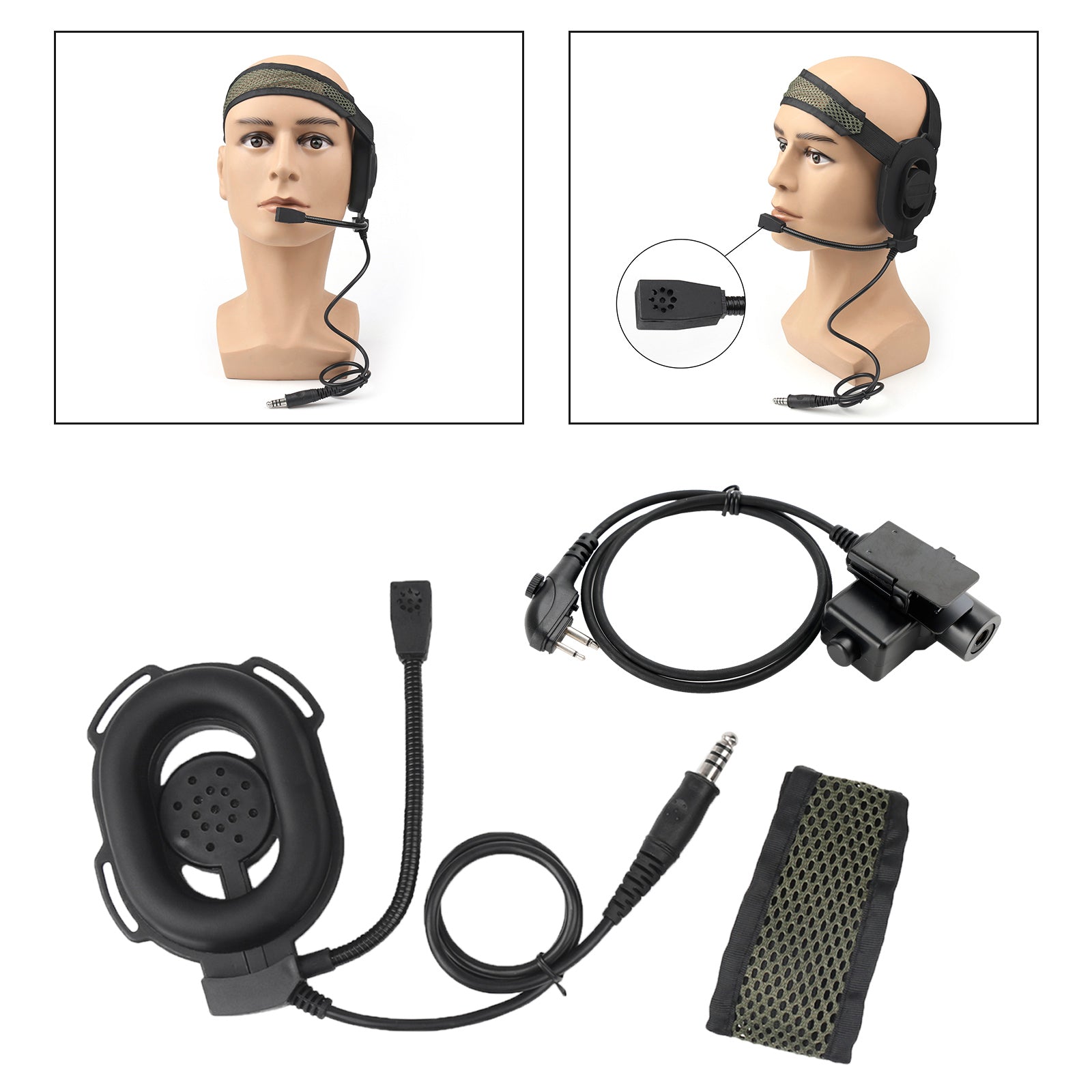 Z taktyczne HD-01 Bowman Elite II zestaw słuchawkowy 6 Pin PTT dla Hytera TD500 TD510 TD520