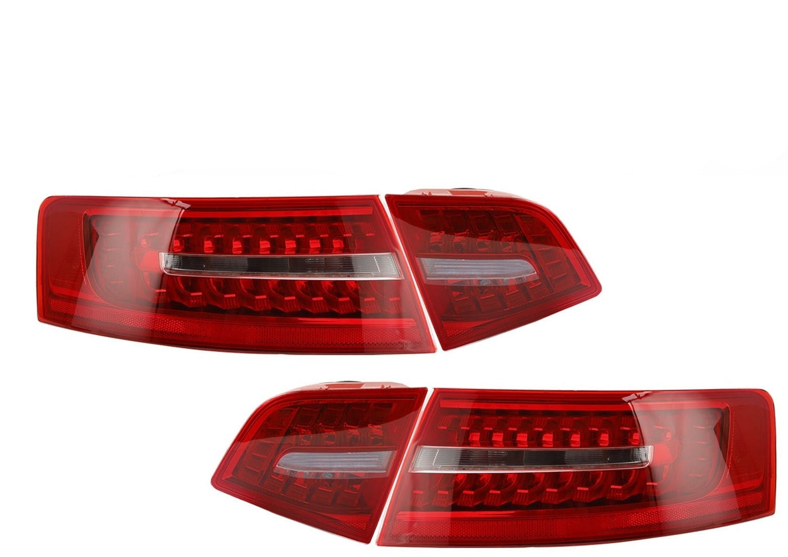 AUDI A6 C6 Sedan 2009-2011 4 szt. Wnętrze + Zewnętrzna lampa tylna LED w bagażniku