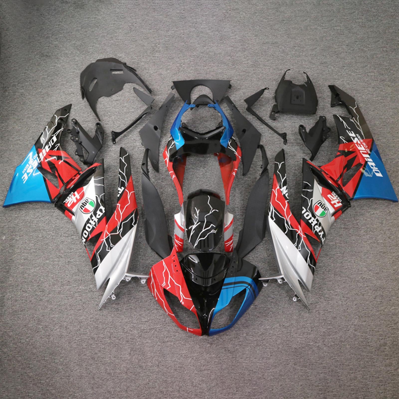 Amotopart Kawasaki ZX6R 636 2009-2012 ABS kunststof carrosseriekuipset