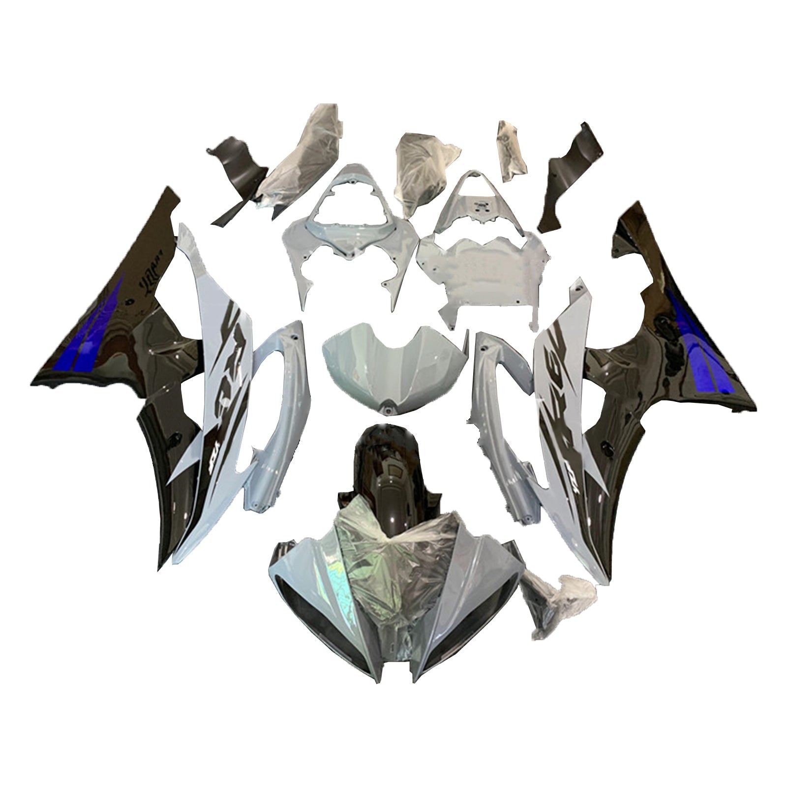 Amotopart Yamaha YZF 600 R6 2008-2016 Kit Carénage Carrosserie Plastique ABS