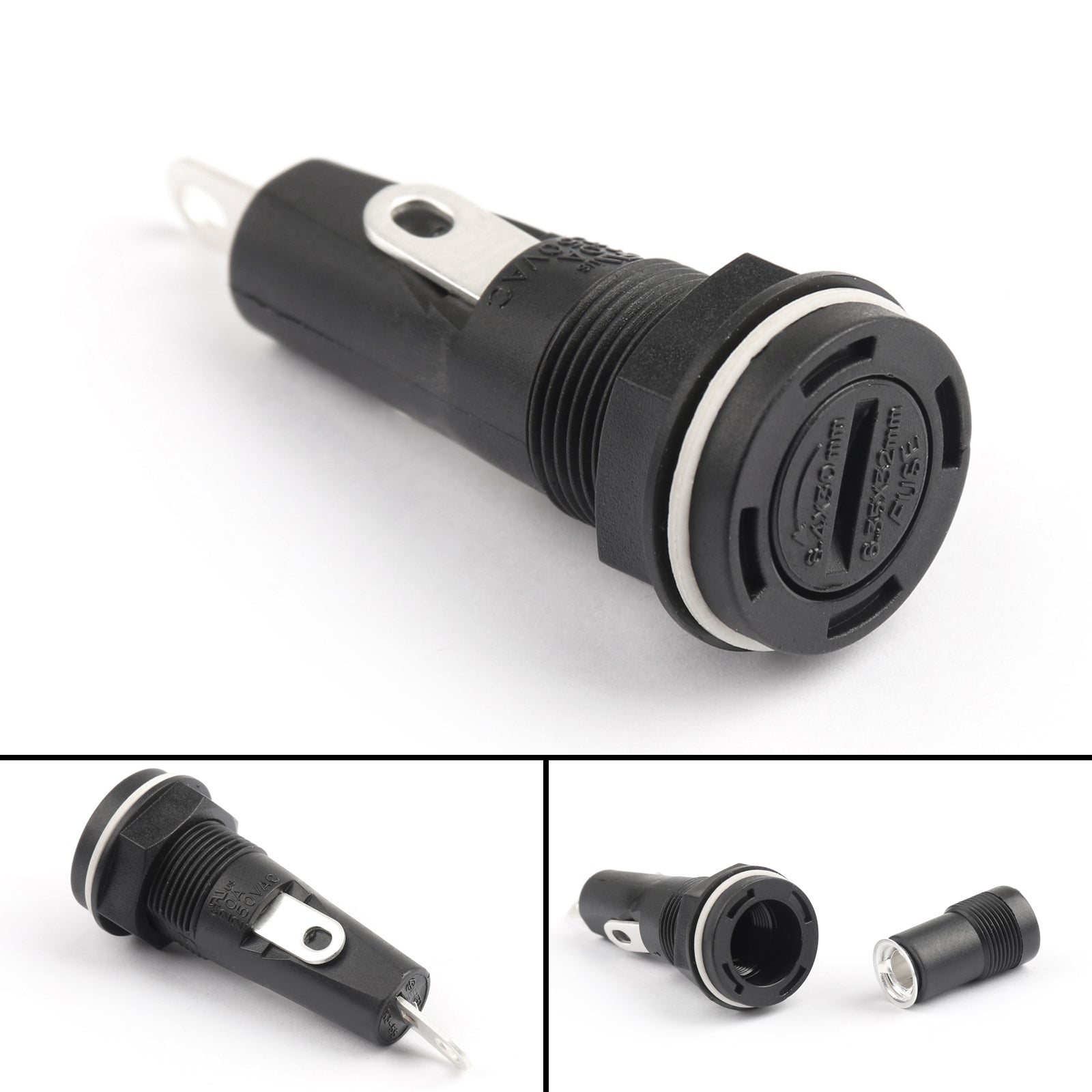 Portafusibili su telaio per montaggio a pannello SCI R3-55B da 4 pezzi per fusibili in vetro 6x30mm 20A 250V