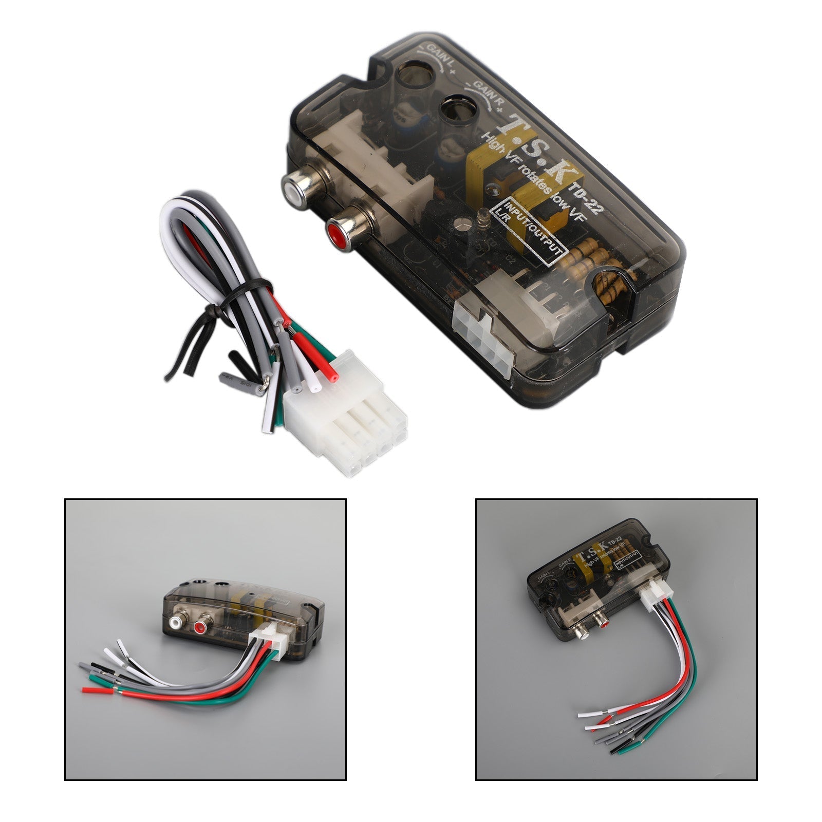 12V Td-22 Rca Stereo hoog naar laag converter Stereo luidsprekerniveau-adapter