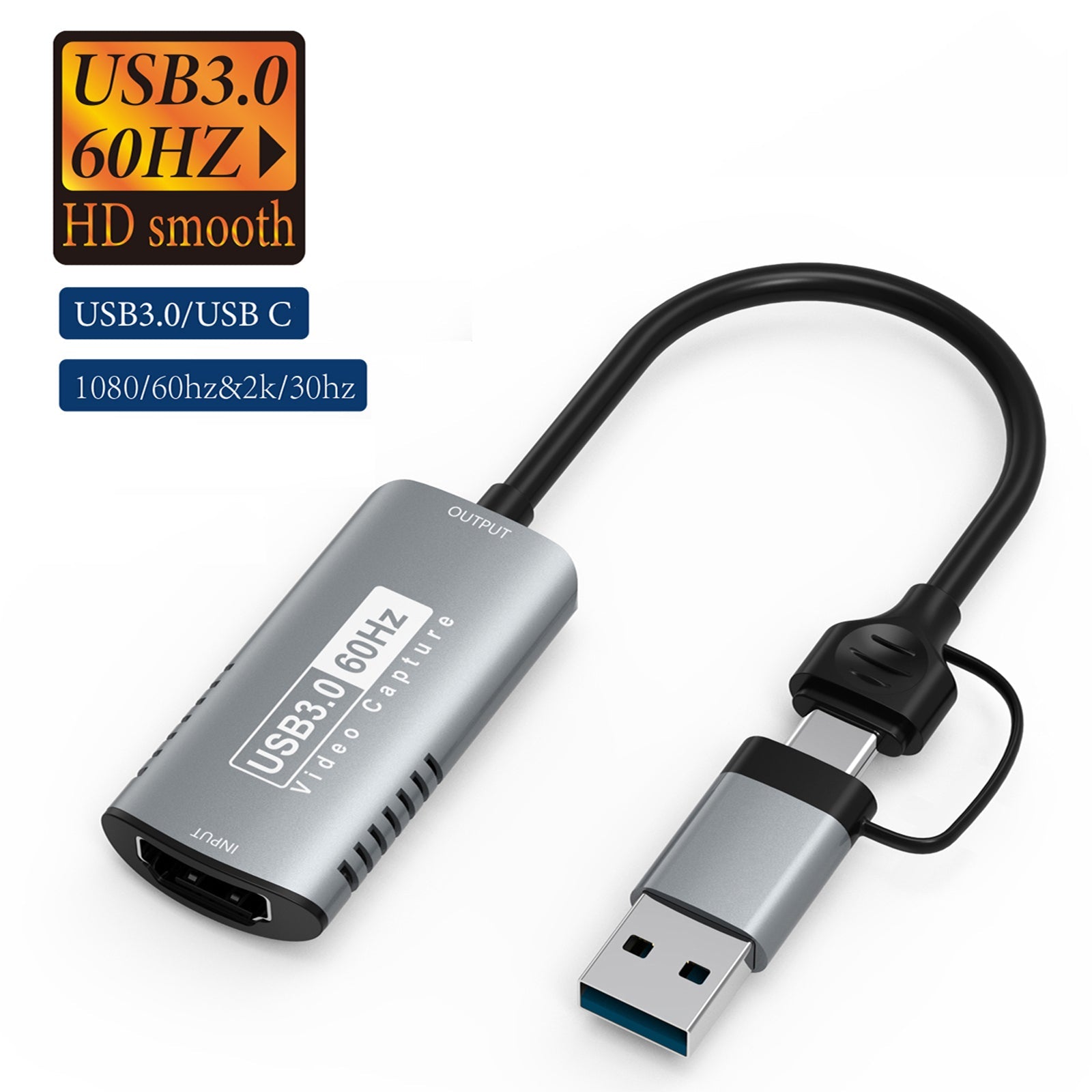 Scheda di acquisizione video da HDTV 4K ad alta definizione a USB 3.0/tipo C, streaming live di giochi