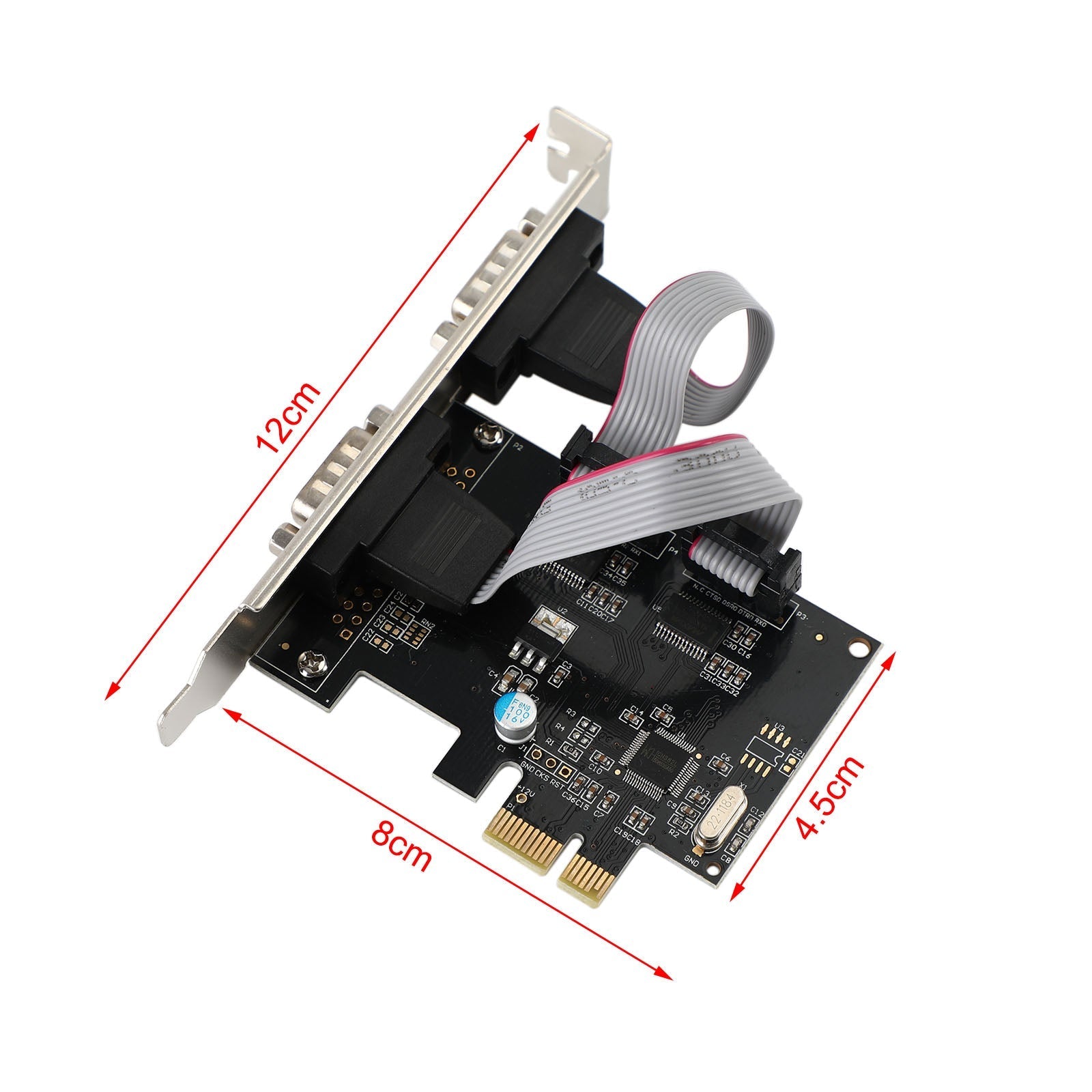 Tarjeta adaptadora de tarjeta de expansión PCI-Express de doble Chip serie WCH382 PCIE a RS232