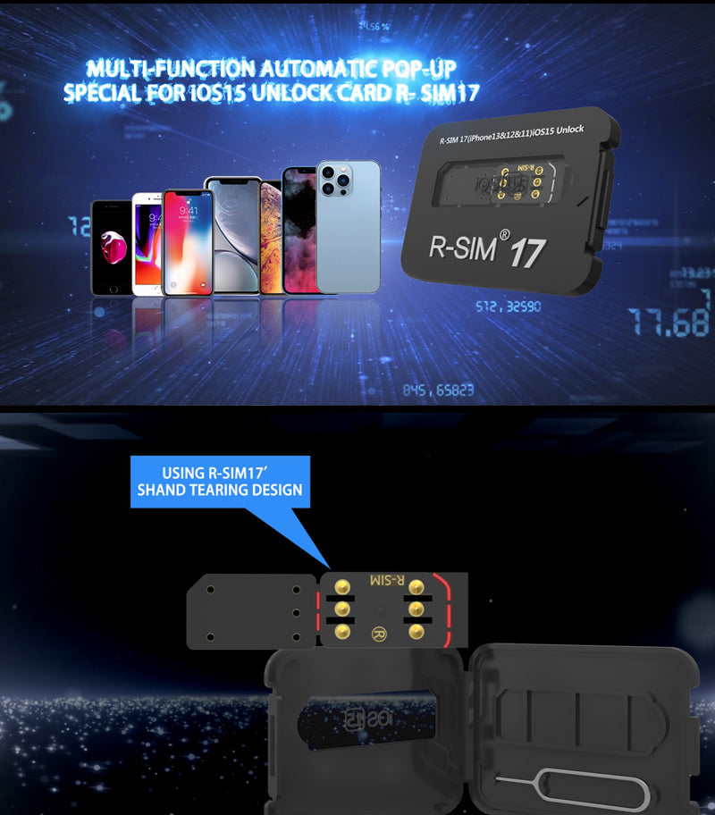 Actualice la tarjeta de desbloqueo RSIM 17 Nano para iPhone 13 Pro 12 Pro Max X XS Max 8 IOS 15