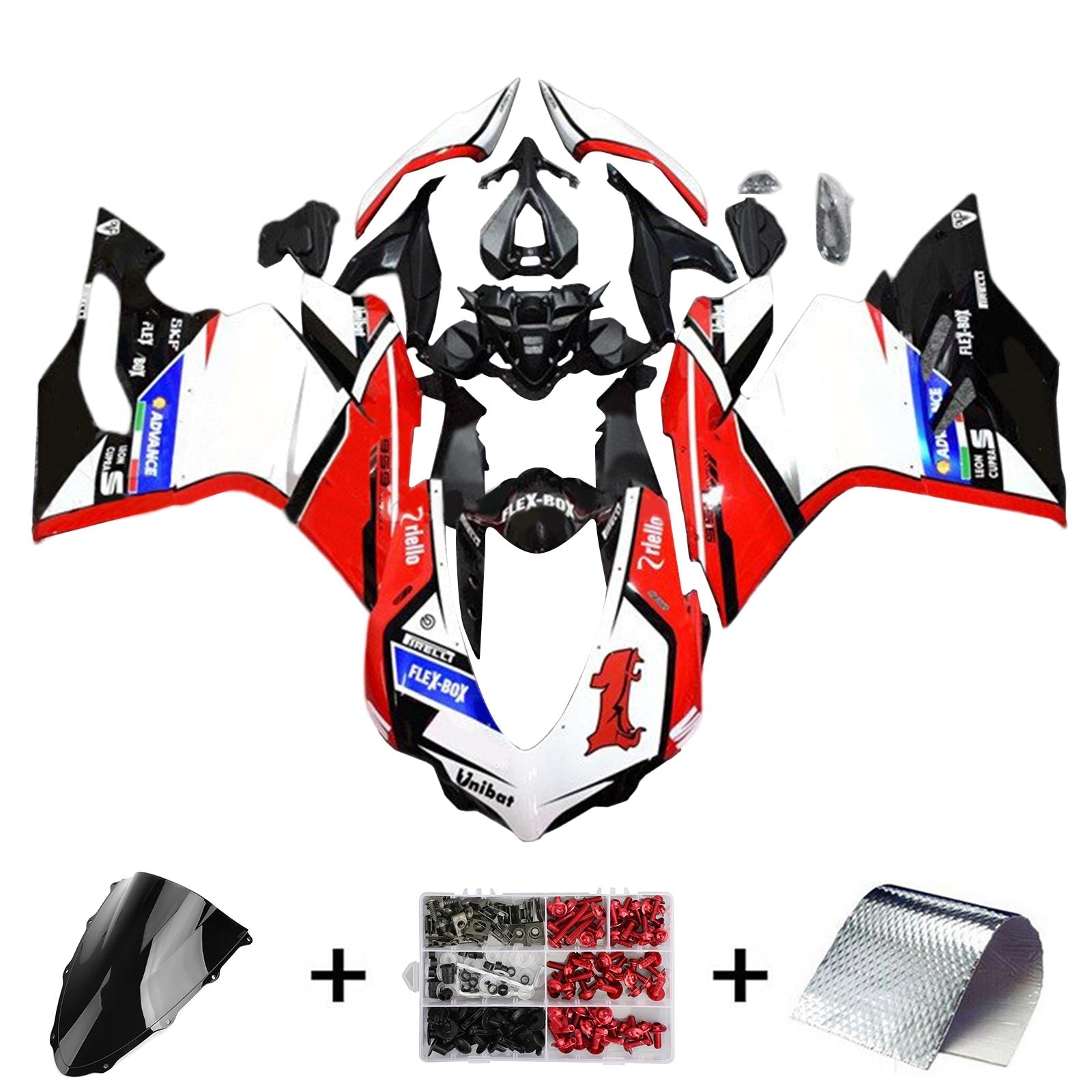 Amotopart Ducati 1299 959 2015-2020 Kit Carénage Carrosserie Plastique ABS