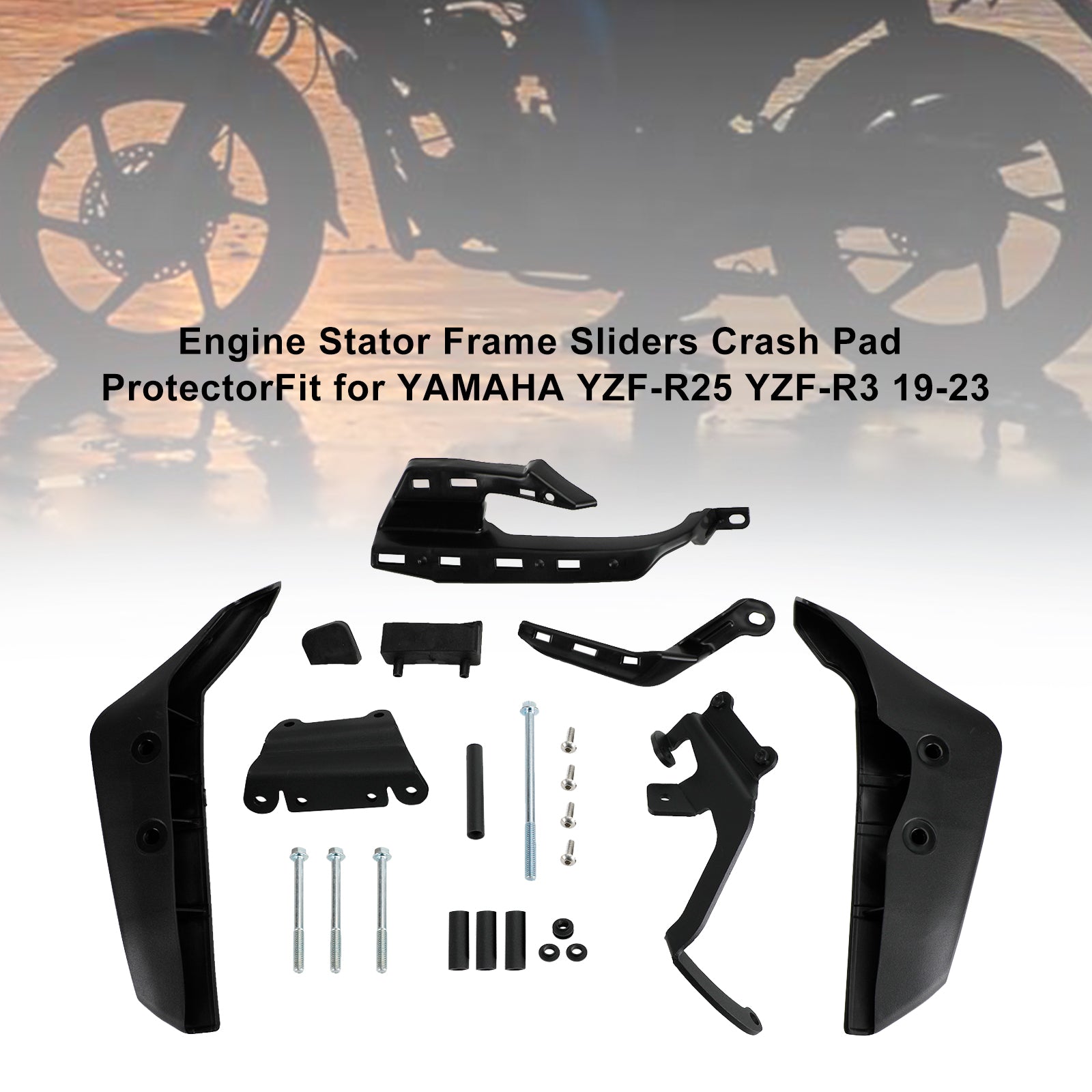 Yamaha Yzf R25 R3 2019-2023 Protector De Motor Protección Estator Cárter Del Motor