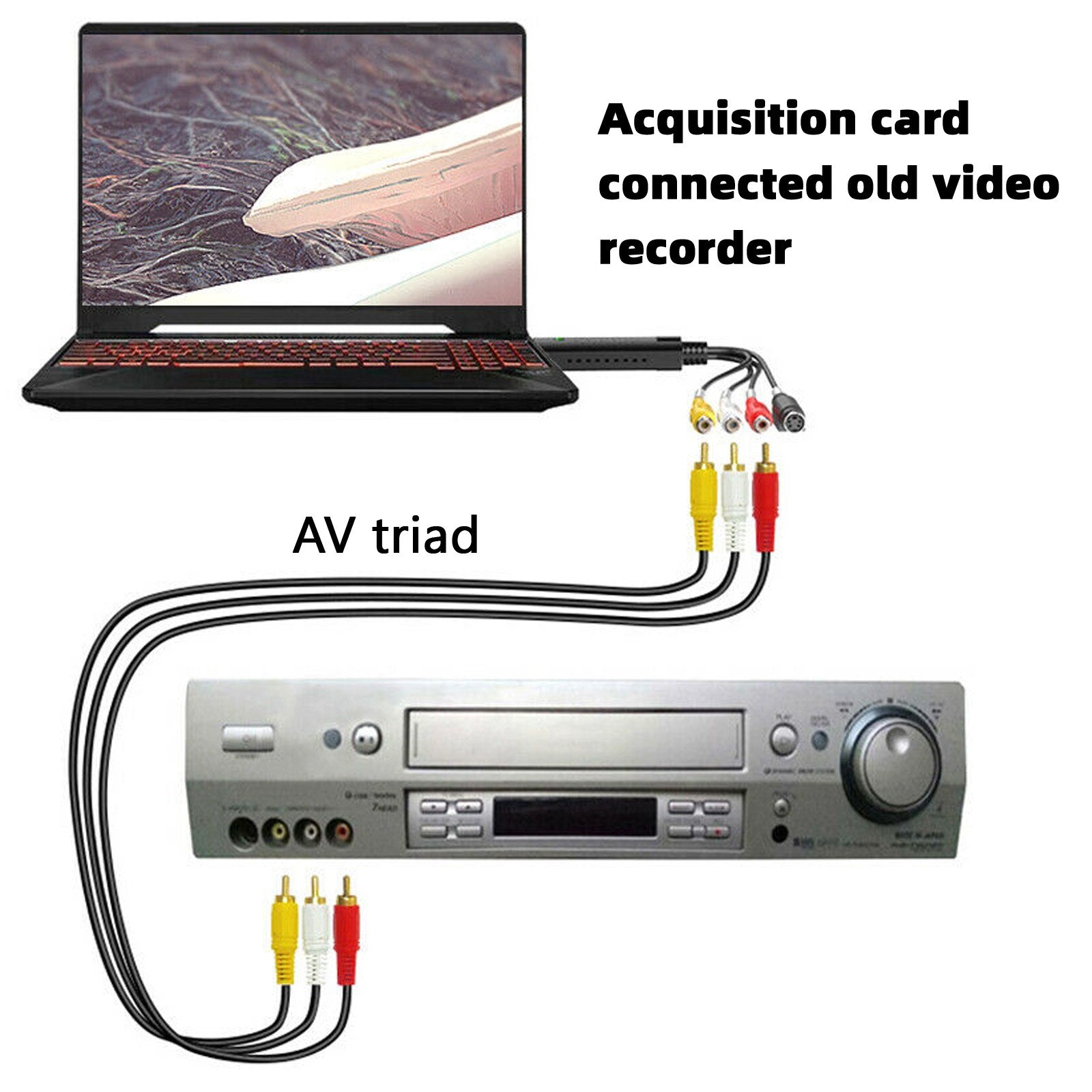 USB 2.0 Audio TV Vidéo VHS vers DVD Magnétoscope PC HDD Convertisseur Adaptateur Carte de capture