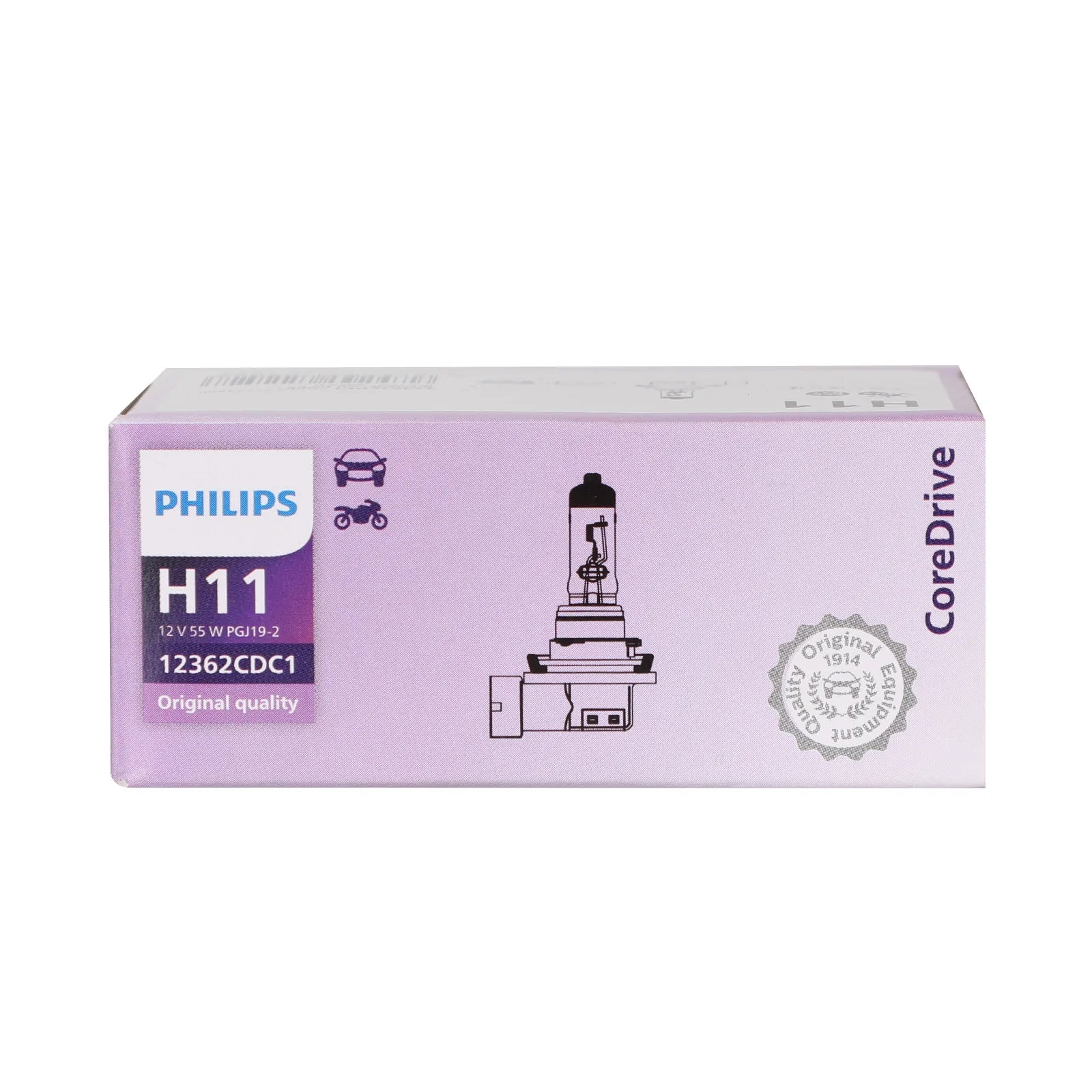 H11 pour phare halogène Philips CoreDrive 12362CDC1 12V 55W PGJ91-2 générique