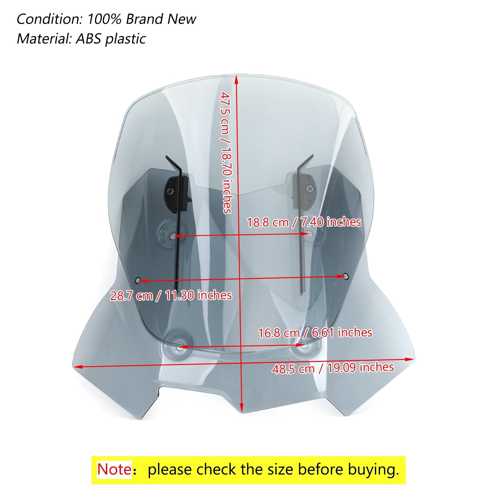 Verstelbare ABS-motorfiets voorruit voor BMW F750GS/F850GS 2018-2019 Generiek