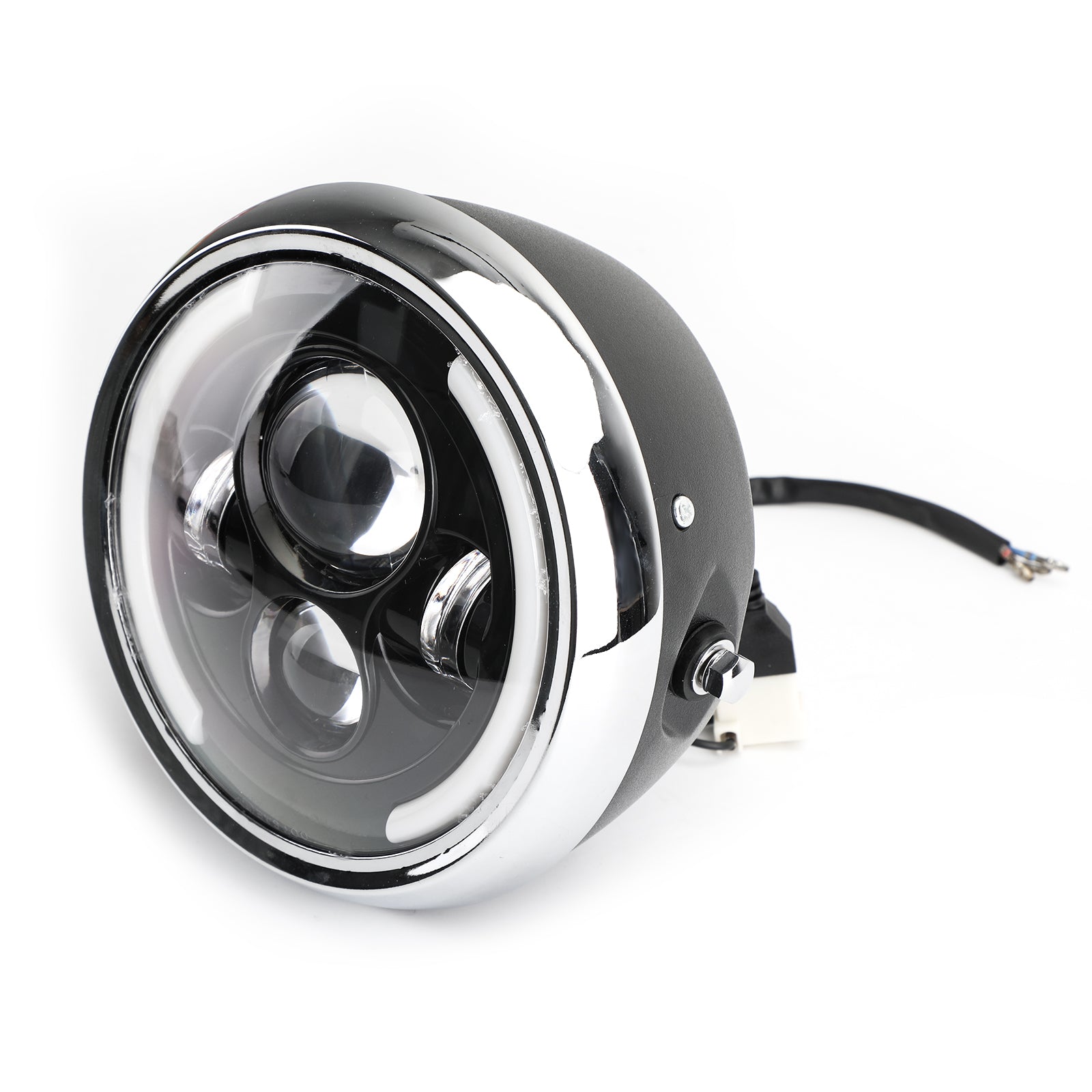 7" Faro LED Hi/Lo DRL da pollici nero rotondo per Softail Slim FLS S FLSS 2012-2017