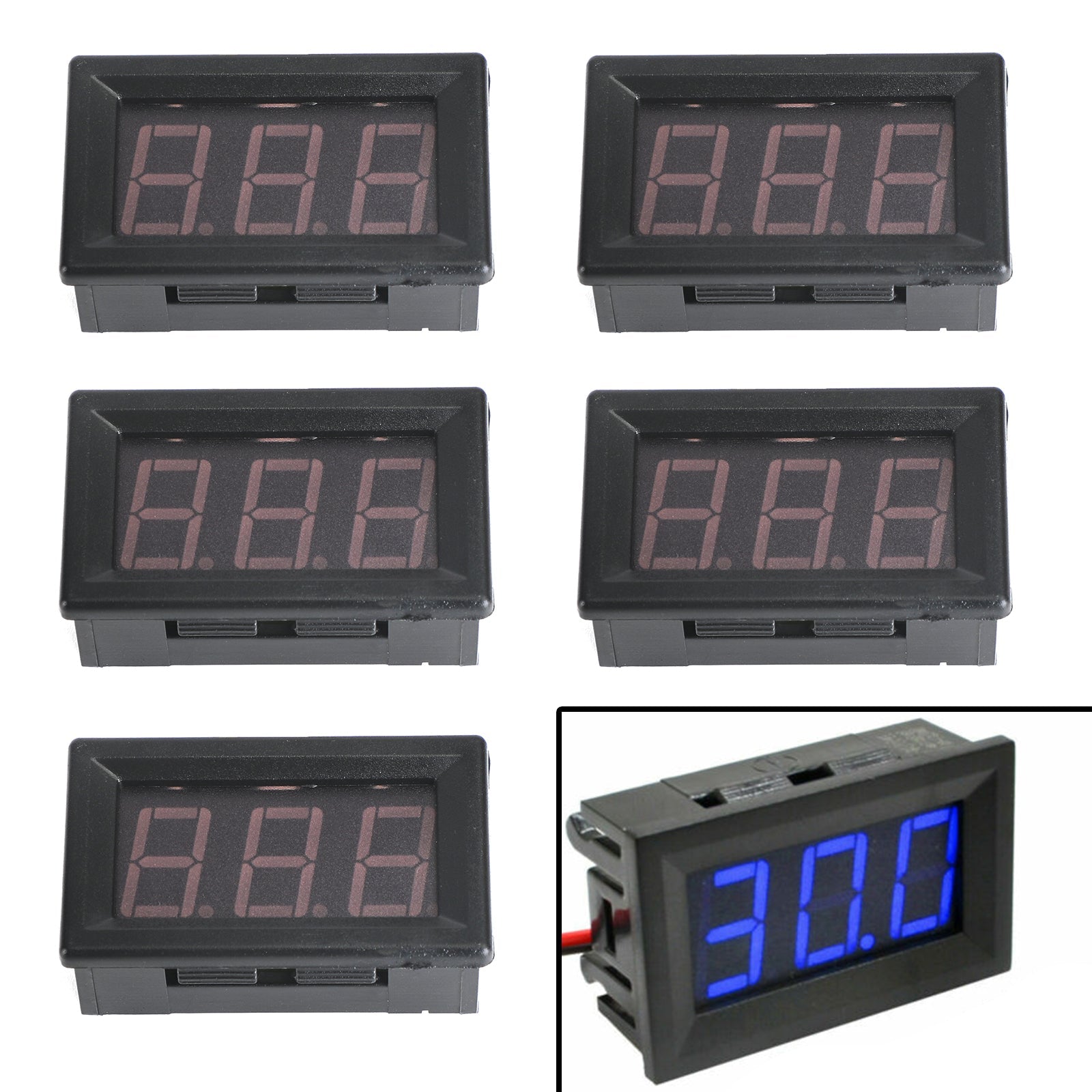 5 stuks DC5-120V 0.56" 2-draads LED digitaal displaypaneel voltmeter volttester