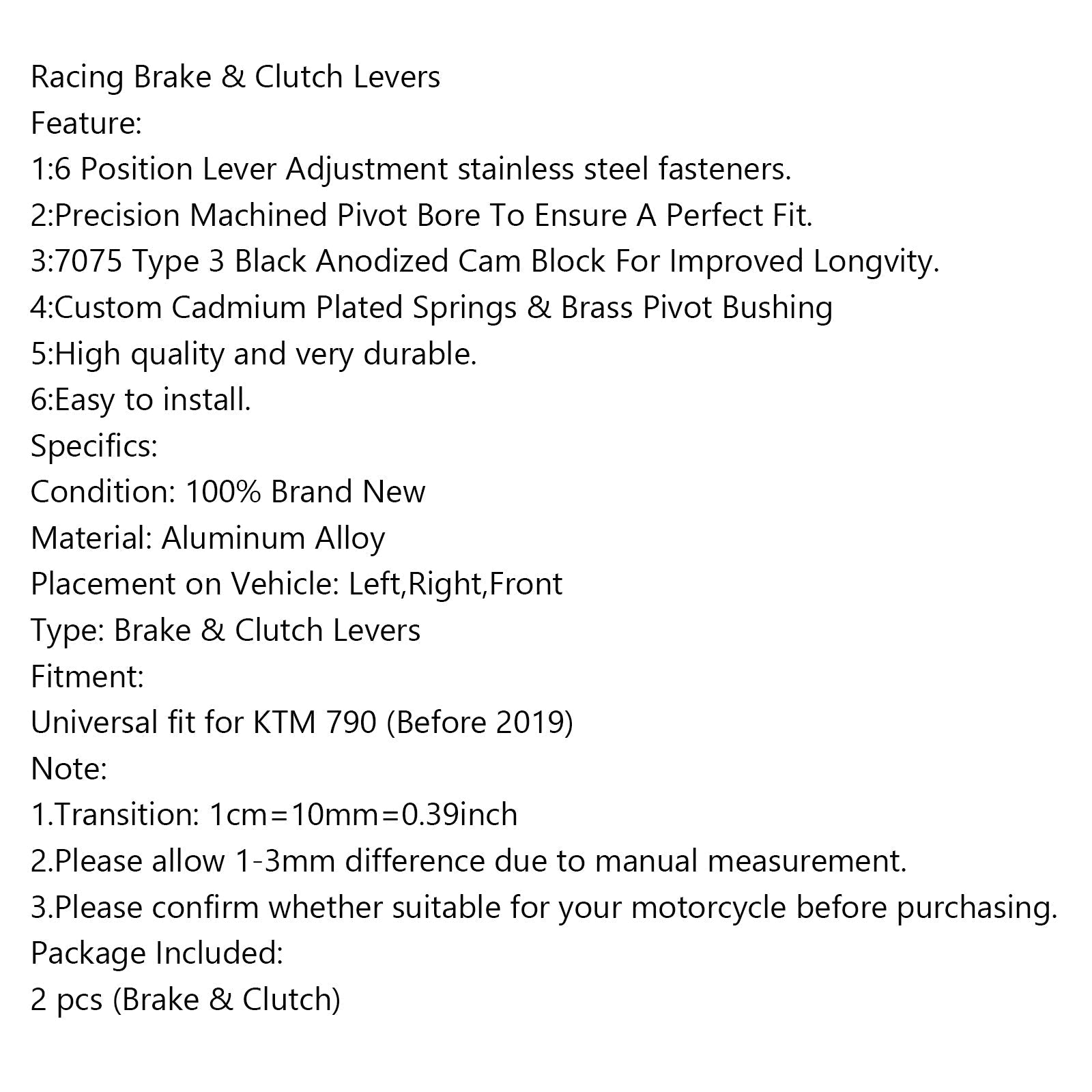 Leva del freno a frizione corta per KTM 790 Duke prima del 2019 Silver Generic